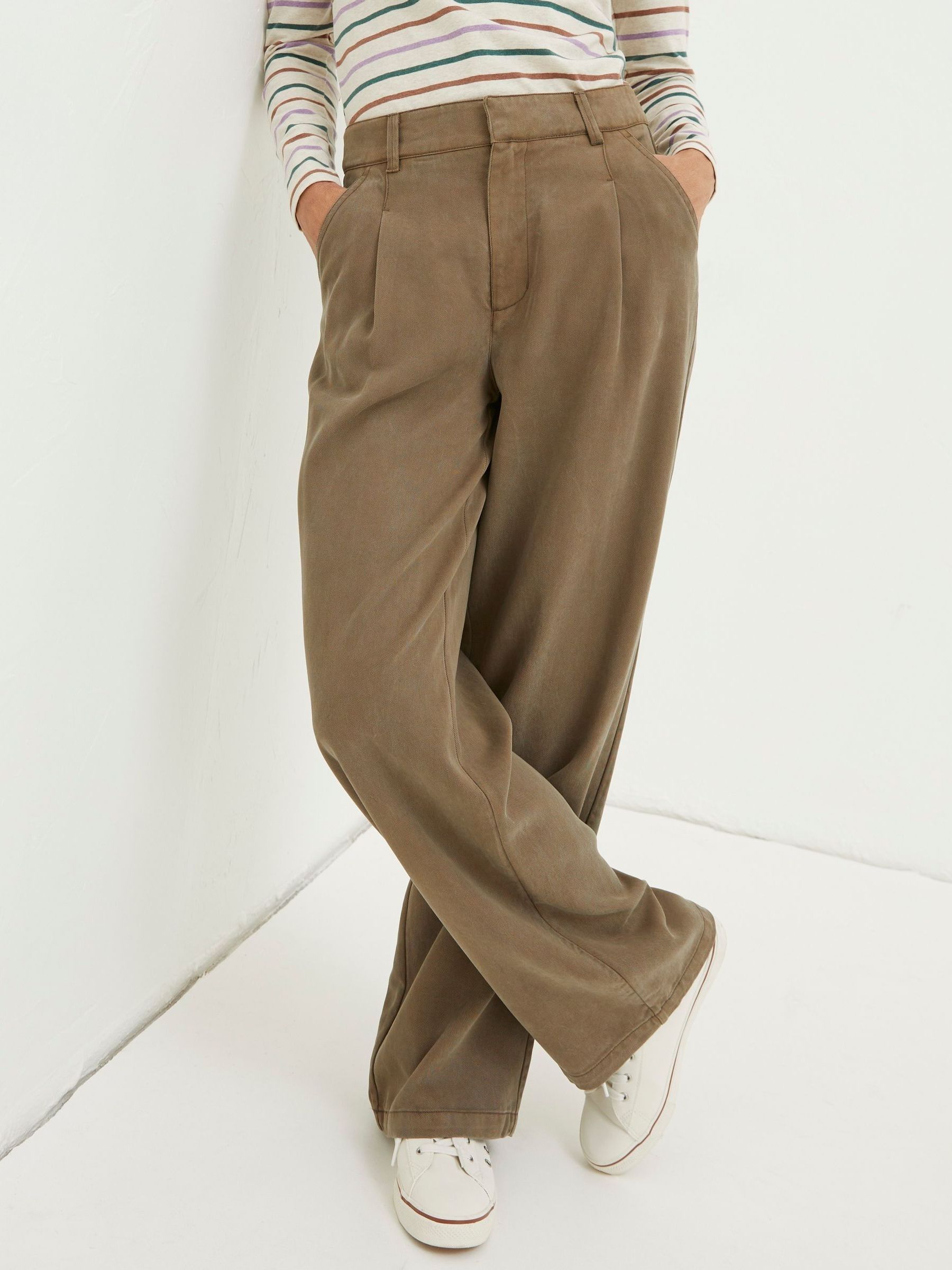 Blake Green Wide Leg Drape Trousers - Image 4 of 6