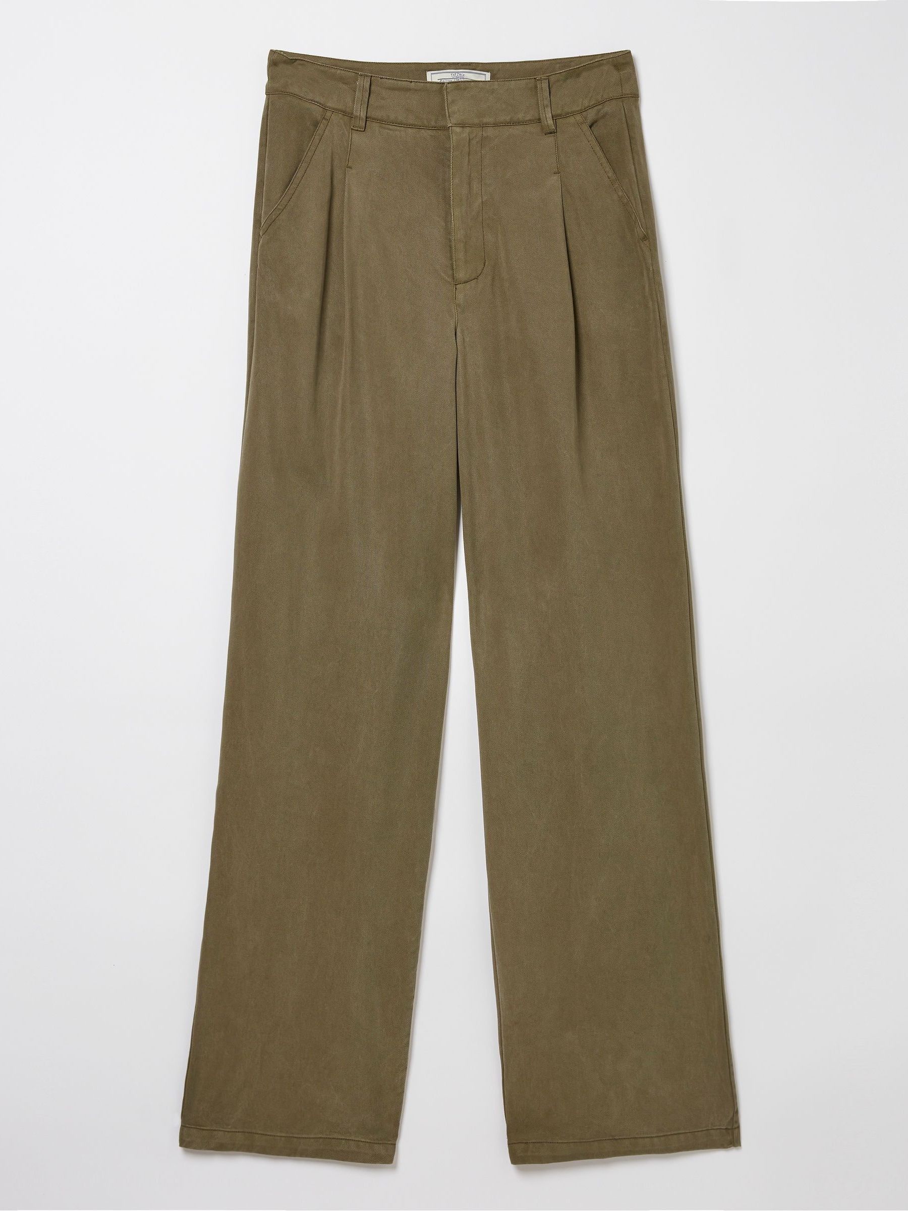 Blake Green Wide Leg Drape Trousers - Image 6 of 6