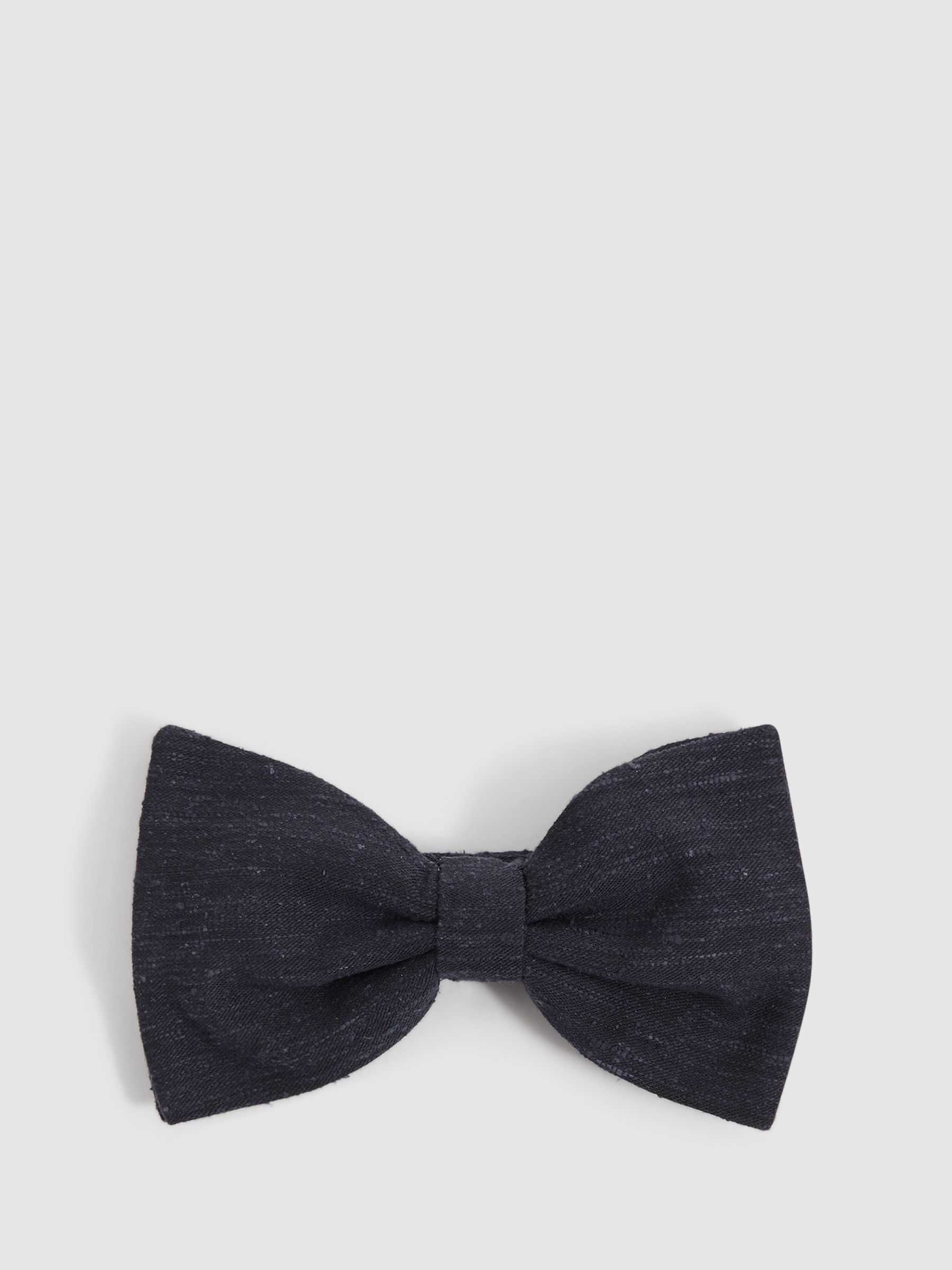 Silk Blend Textured Bow Tie in Navy - Image 1 of 4 Silk Blend Textured Bow Tie in Navy - Image 1 of 4