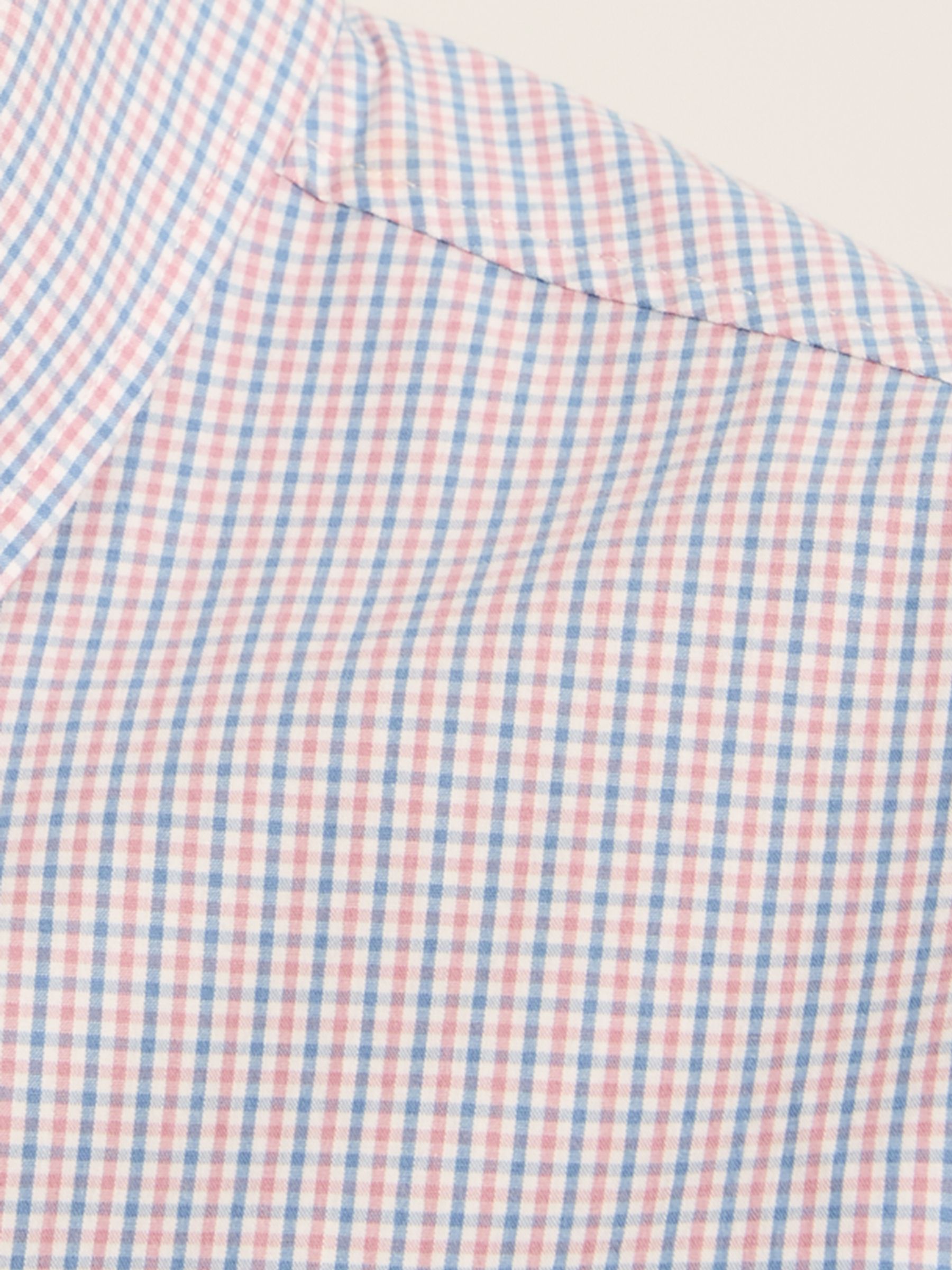 Abbott Blue Gingham Cotton Poplin Shirt - Image 2 of 8