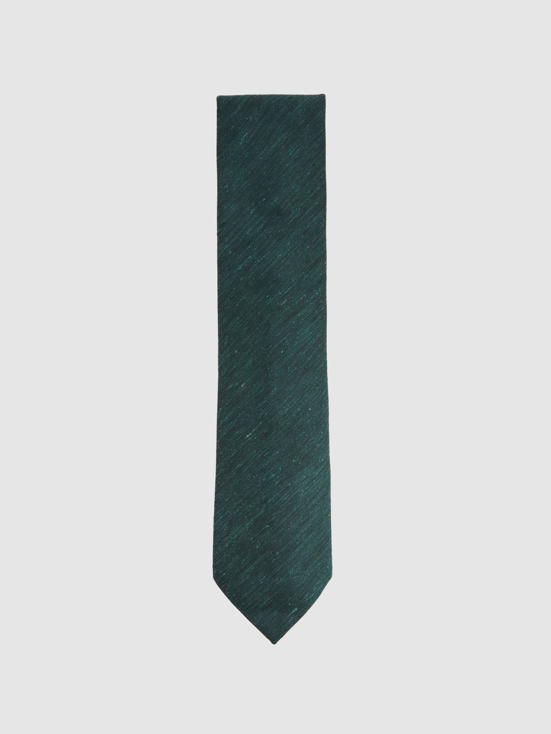 Textured Silk Blend Tie in Hunting Green - Image 1 of 5 Textured Silk Blend Tie in Hunting Green - Image 1 of 5