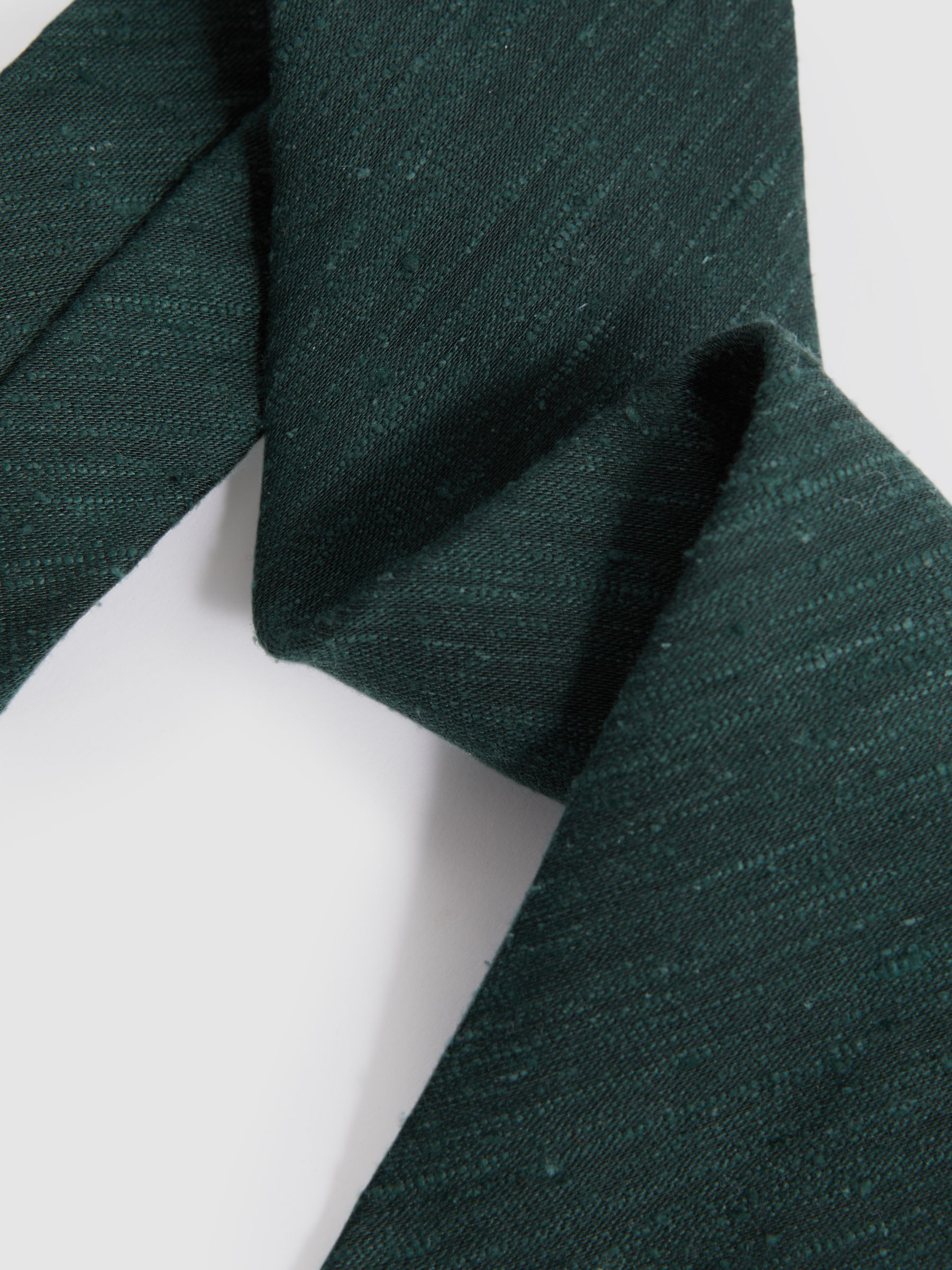 Textured Silk Blend Tie in Hunting Green - Image 3 of 5