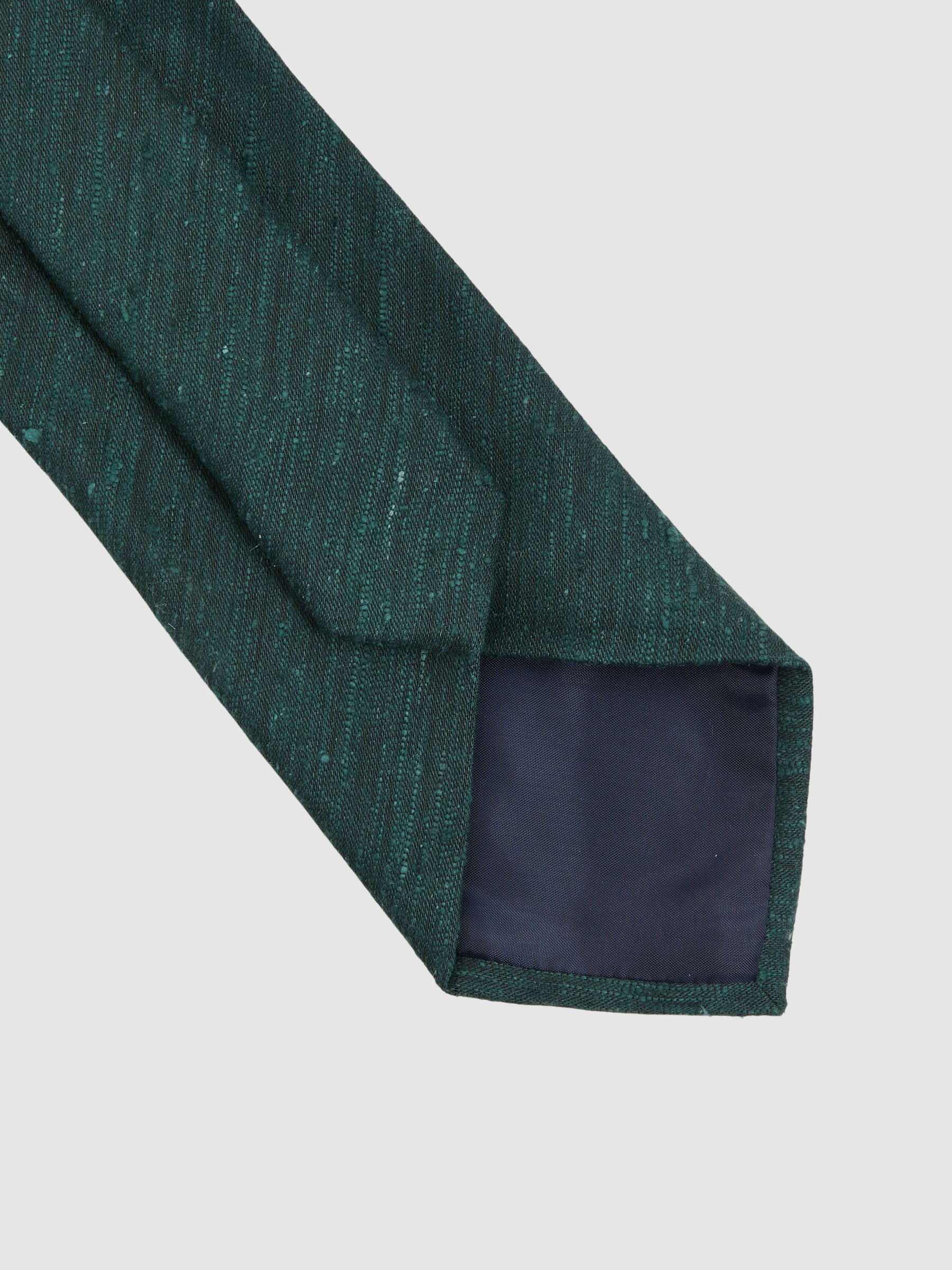 Textured Silk Blend Tie in Hunting Green - Image 4 of 5