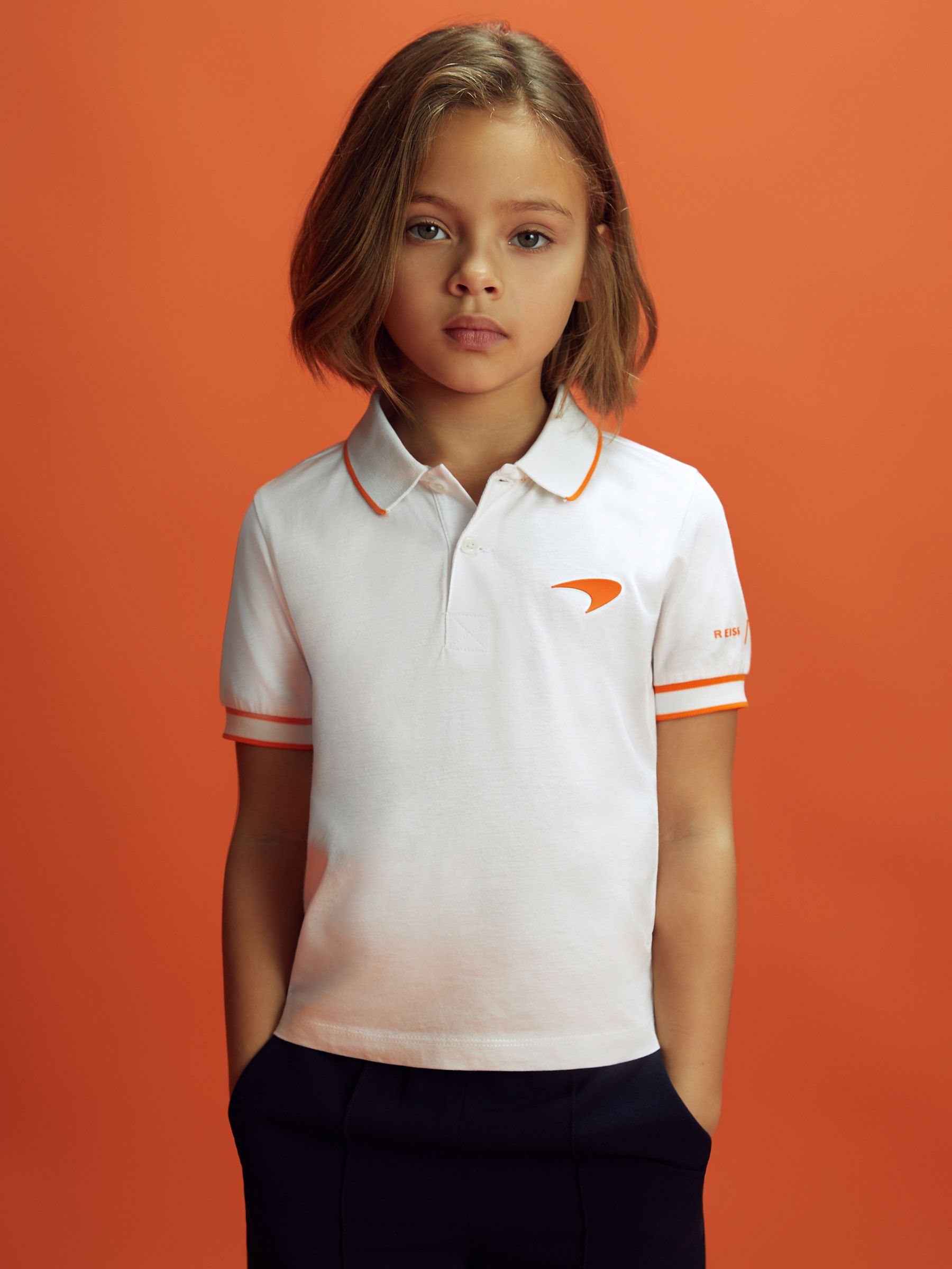 13-14 yrs McLaren F1 Mercerised Cotton Polo Shirt in White - Image 8 of 12