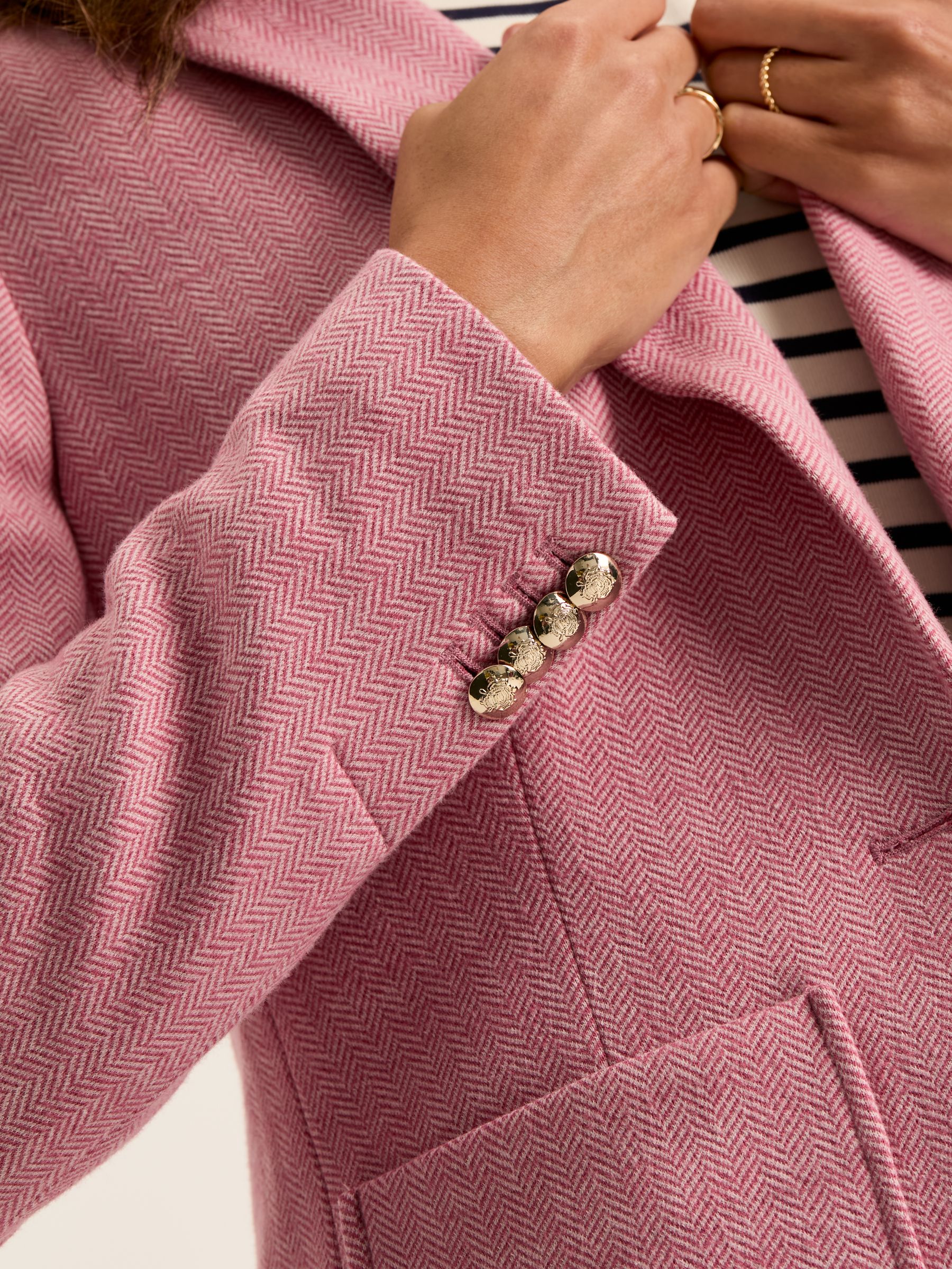 Albury Pink Cotton Blazer - Image 6 of 8
