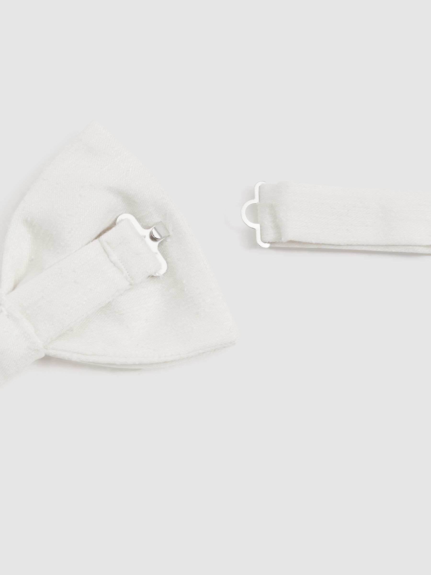 Nœud papillon texturé en soie mélangée, écru - Image 3 de 4