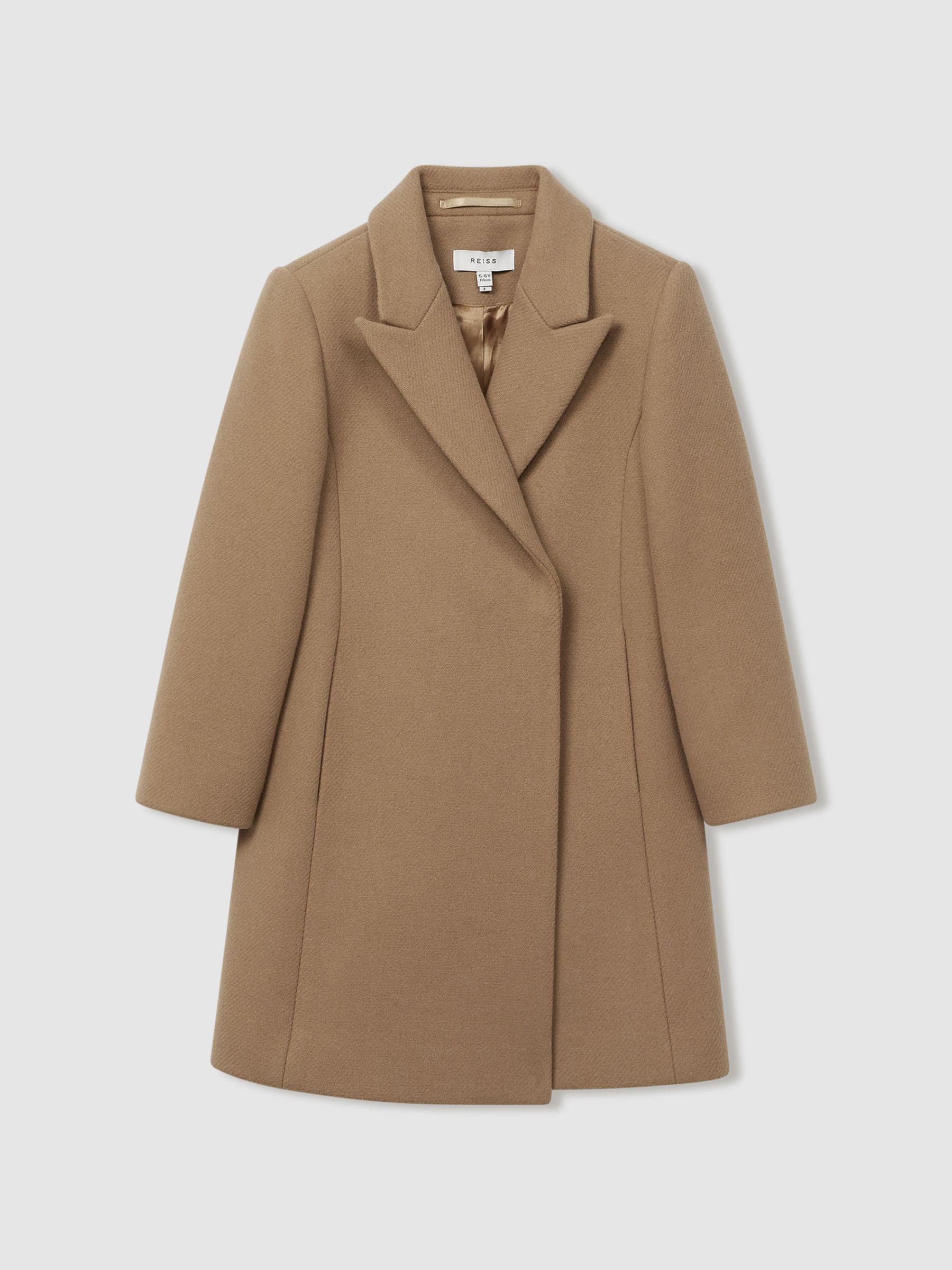 4-9 yrs Mid Length Wool Blend Coat in Camel - Image 2 of 7