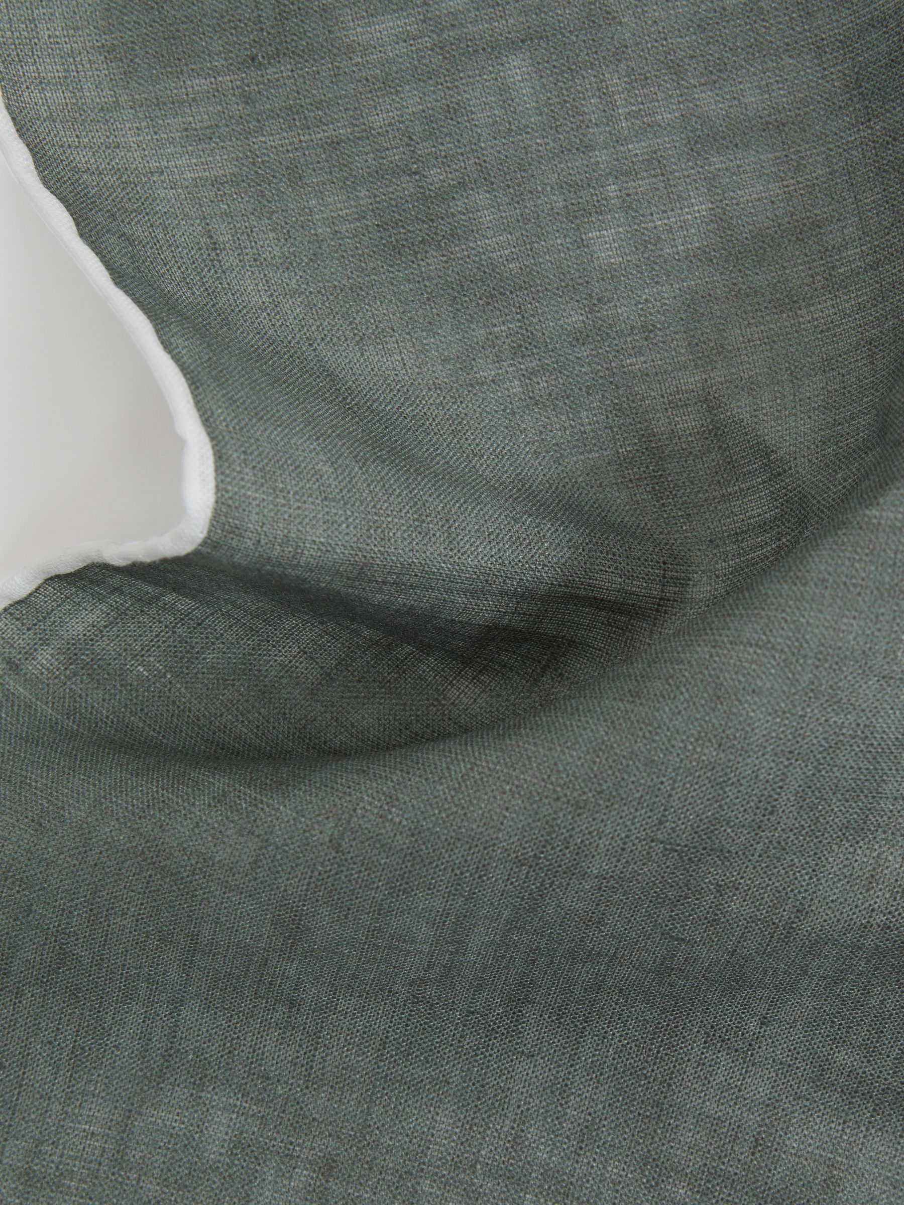 Linen Contrast Trim Pocket Square in Pistachio Melange - Image 5 of 5