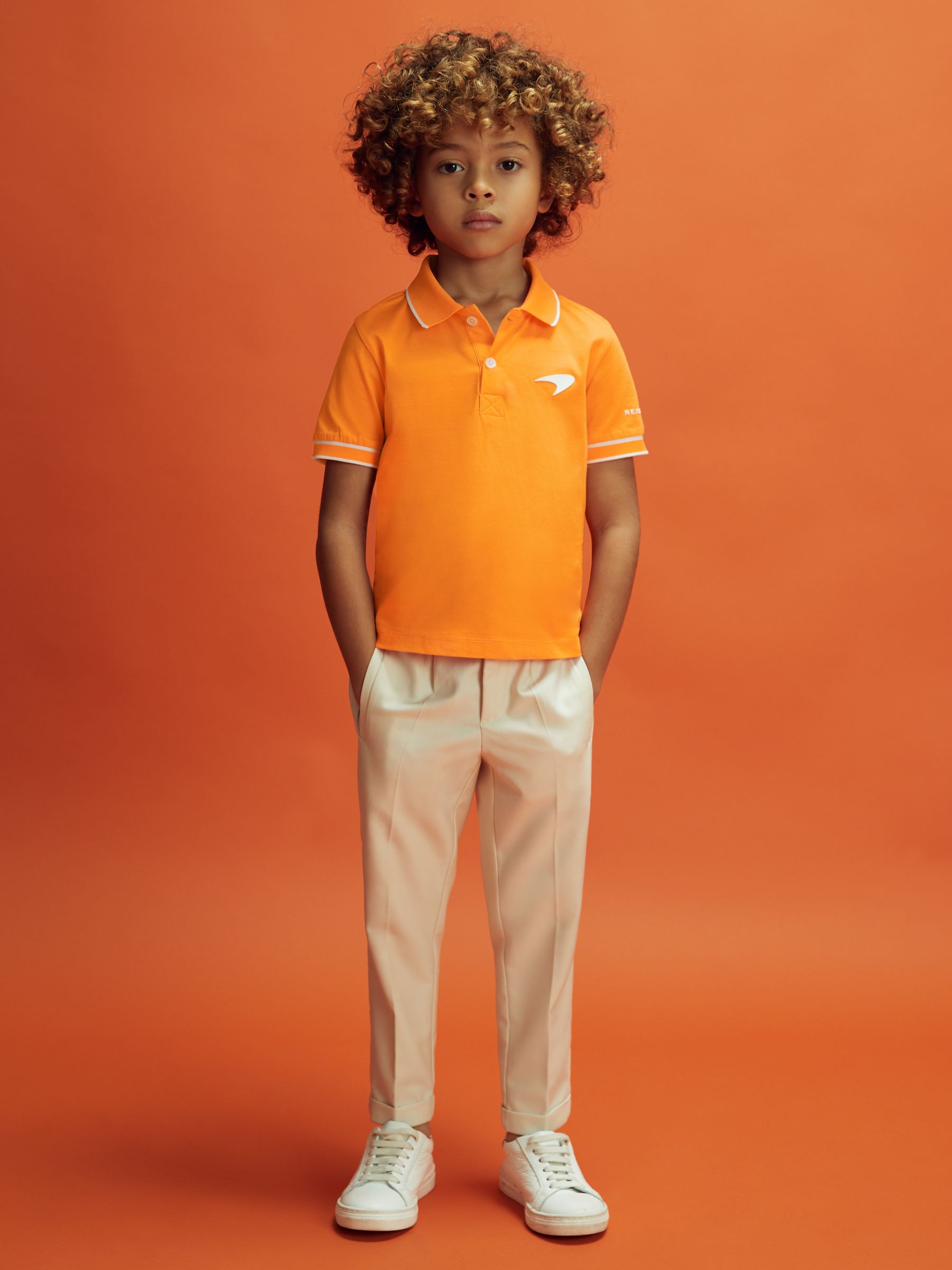 13-14 yrs McLaren F1 Mercerised Cotton Polo Shirt in Papaya - Image 4 of 12