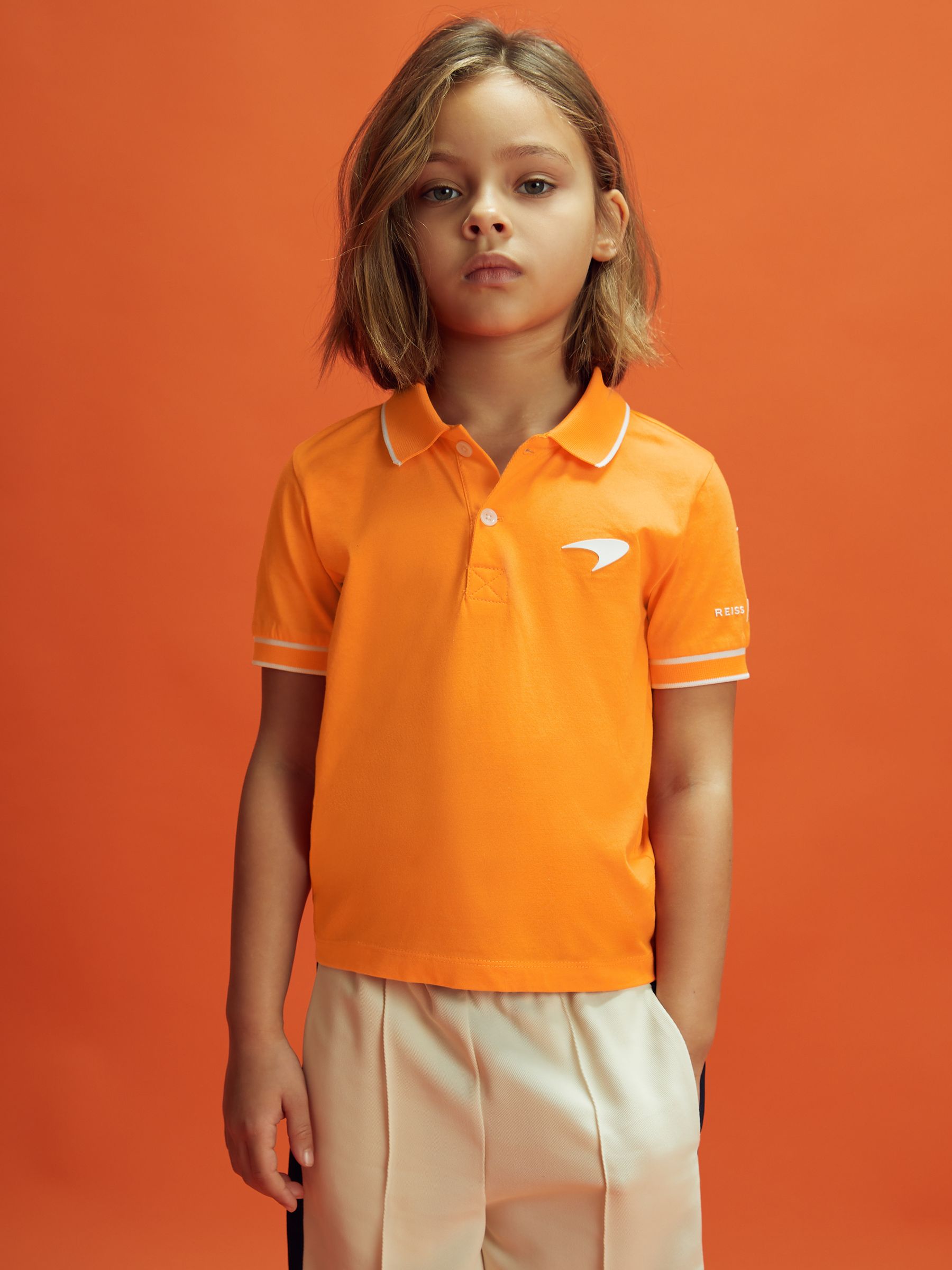13-14 yrs McLaren F1 Mercerised Cotton Polo Shirt in Papaya - Image 8 of 12