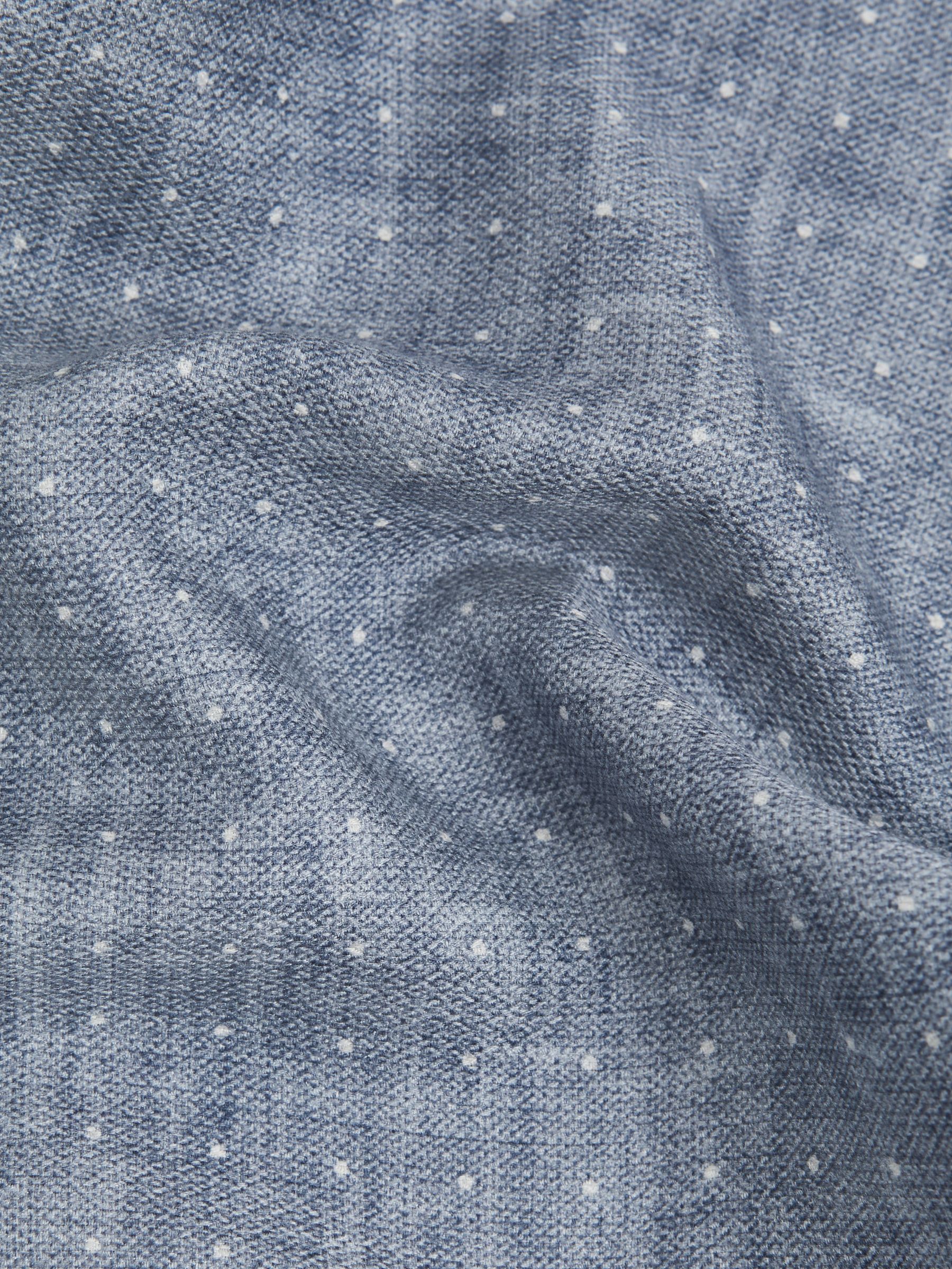 Silk Reversible Pocket Square in Airforce Blue Melange - Image 3 of 5