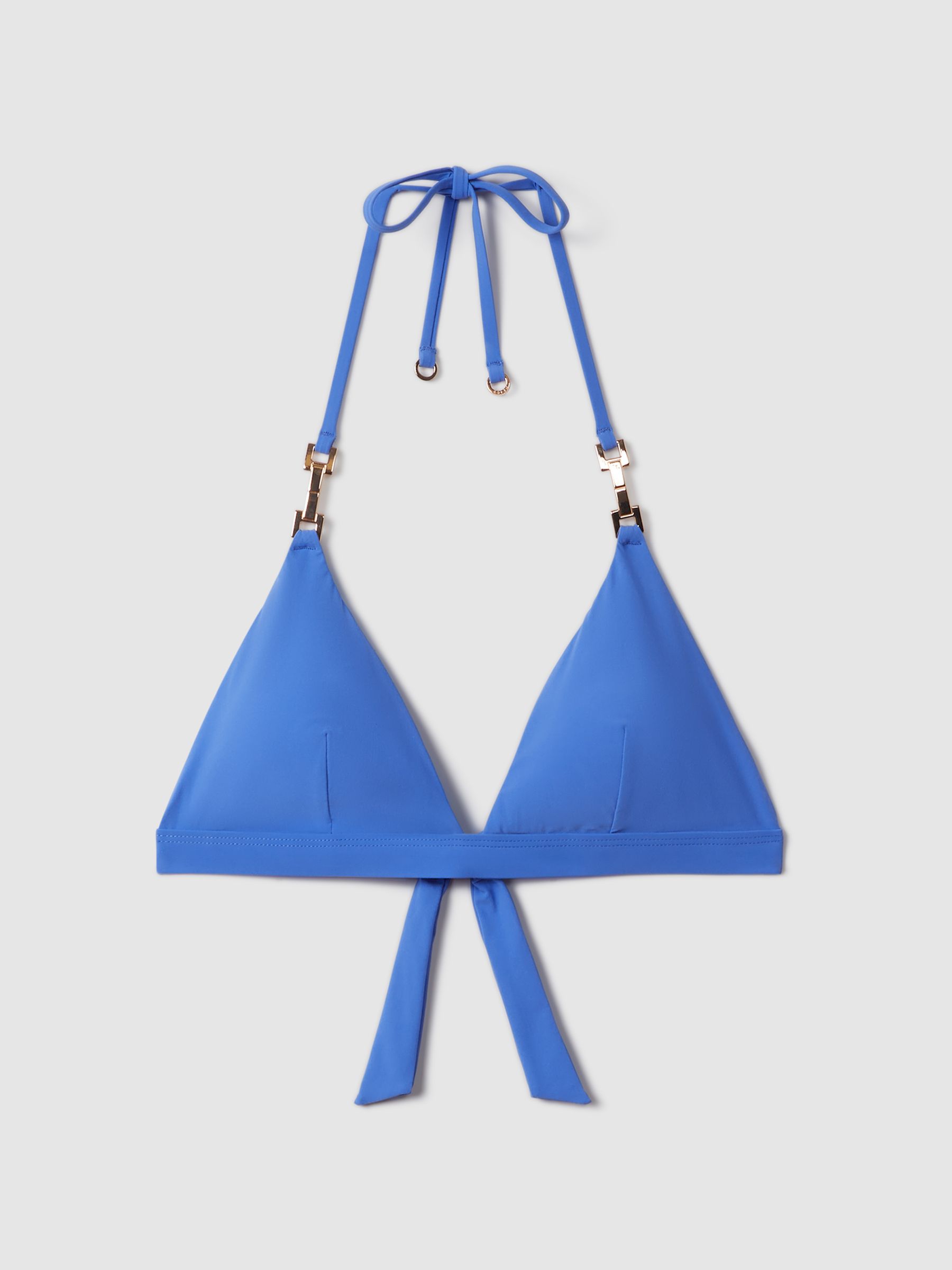Triangle Halter Neck Bikini Top in Light Blue - Image 2 of 6