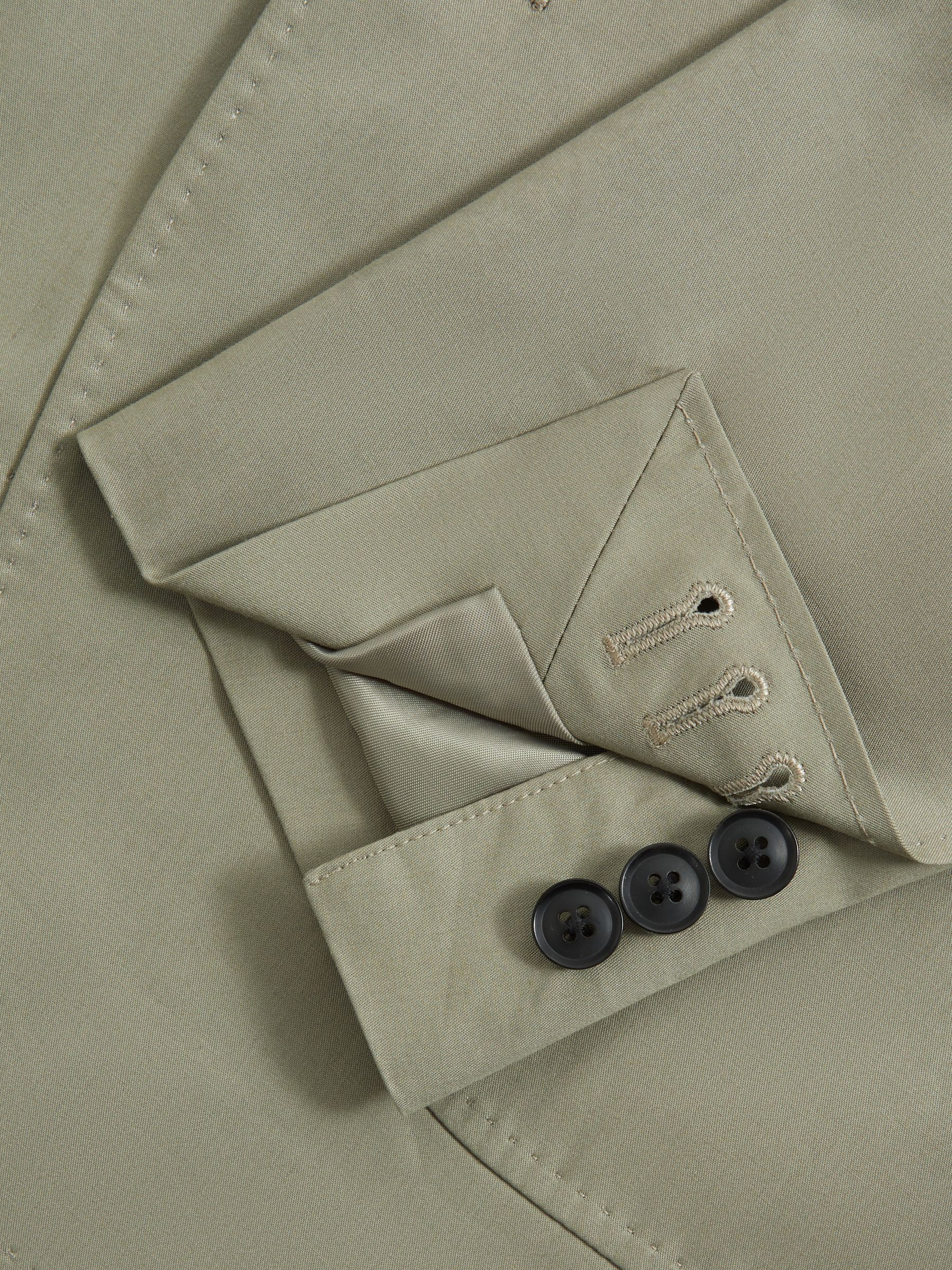 Slim Fit Cotton Blend Single Breasted Blazer in Sage - Image 5 of 7