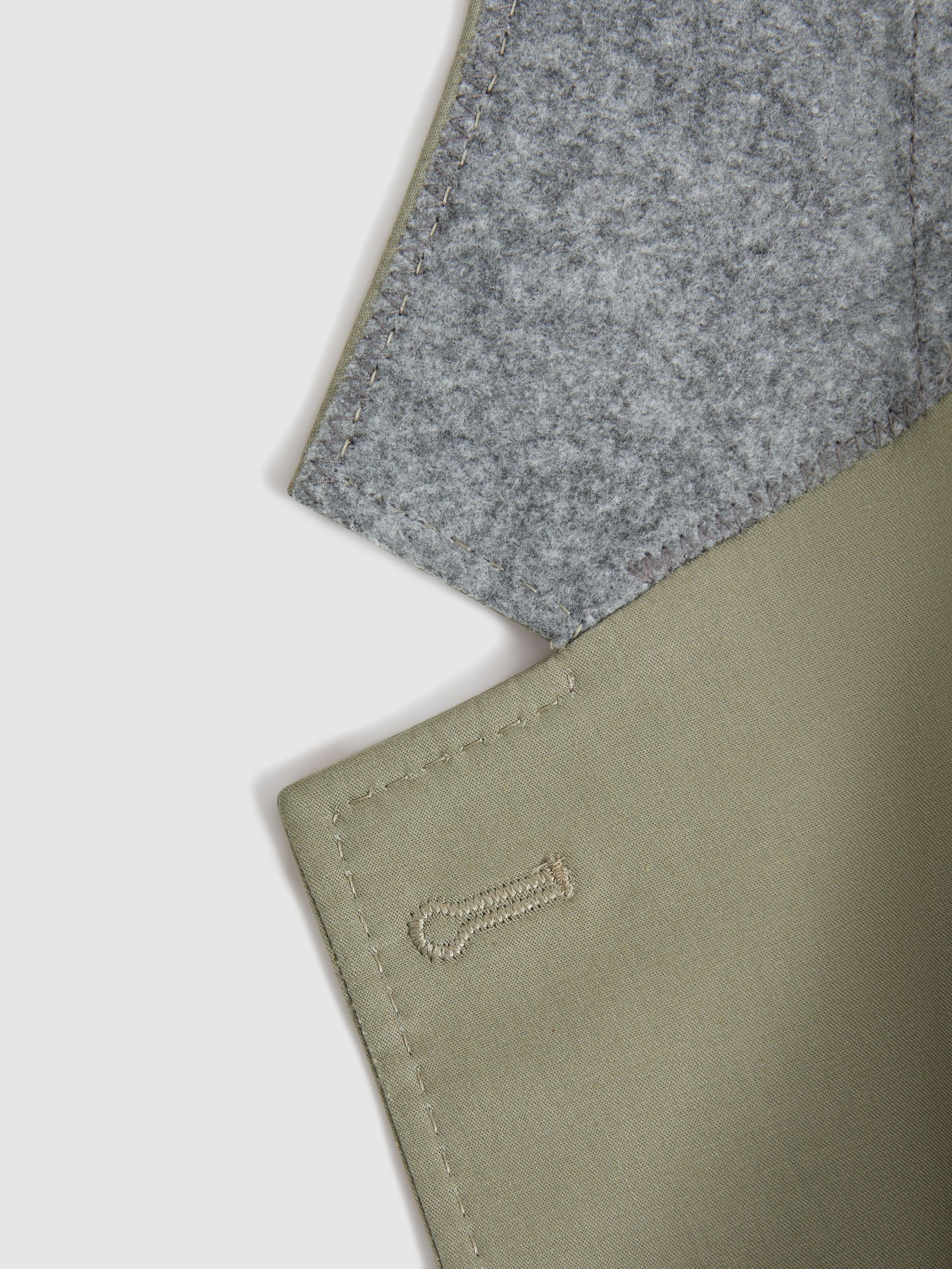 Slim Fit Cotton Blend Single Breasted Blazer in Sage - Image 6 of 7