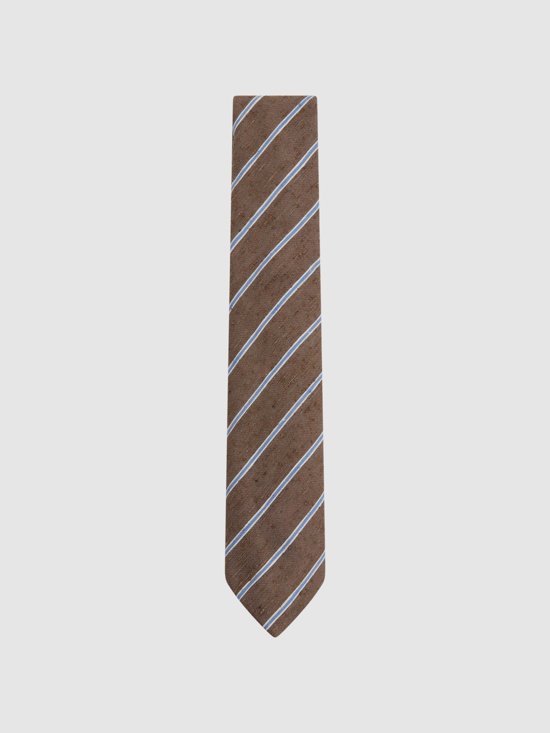 Silk Blend Textured Tie in Chocolate Melange - Image 1 of 6