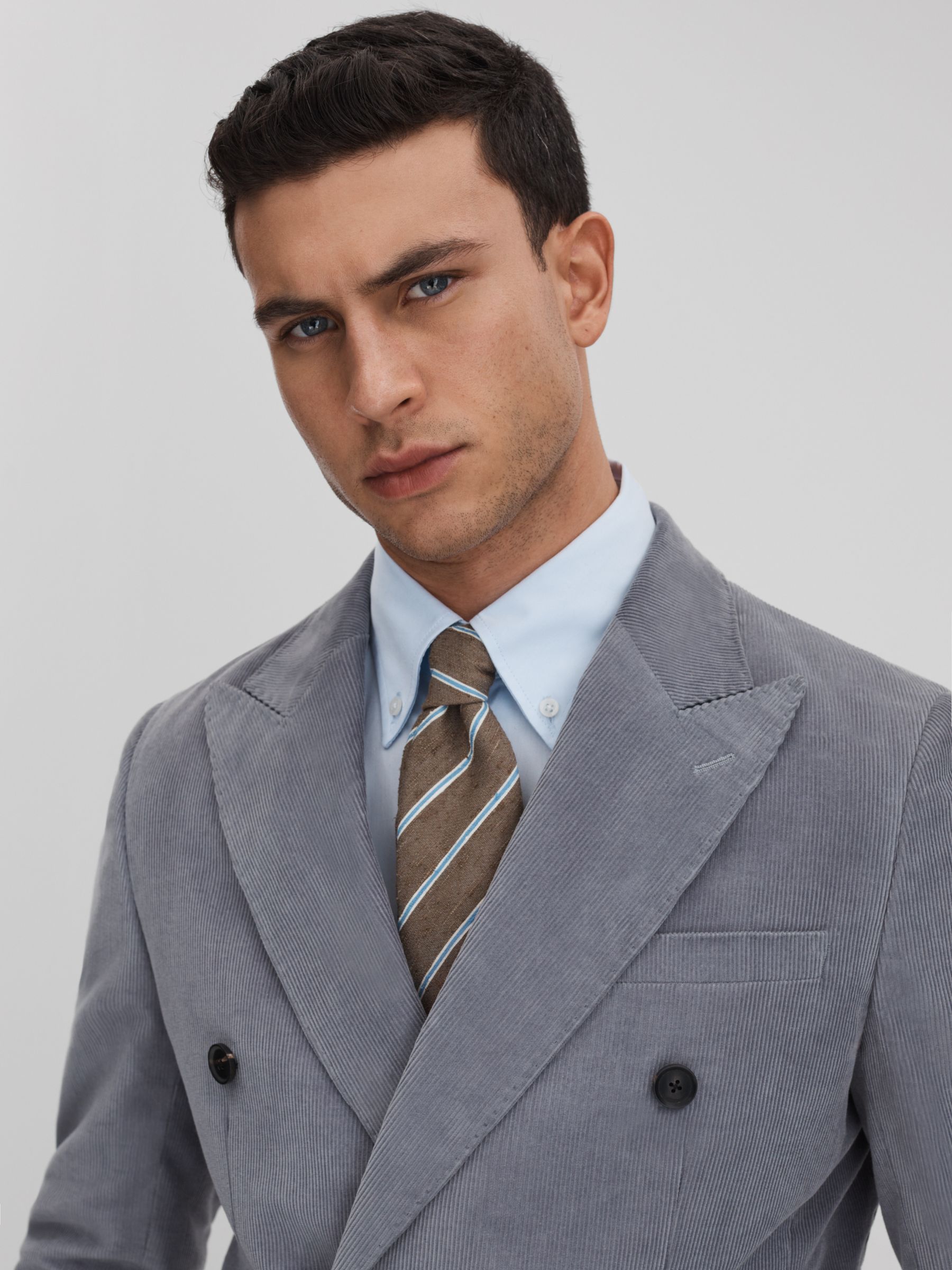 Silk Blend Textured Tie in Chocolate Melange - Image 3 of 6