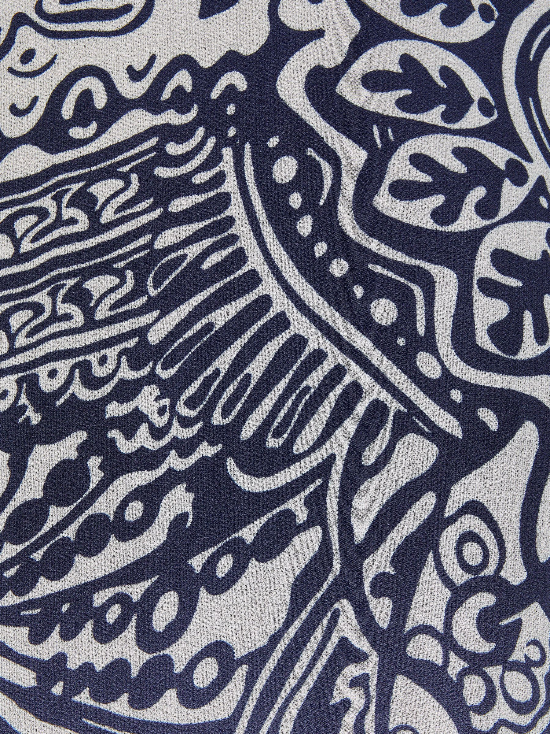 Printed Strappy Resort Midi Dress in Navy - Image 6 of 6