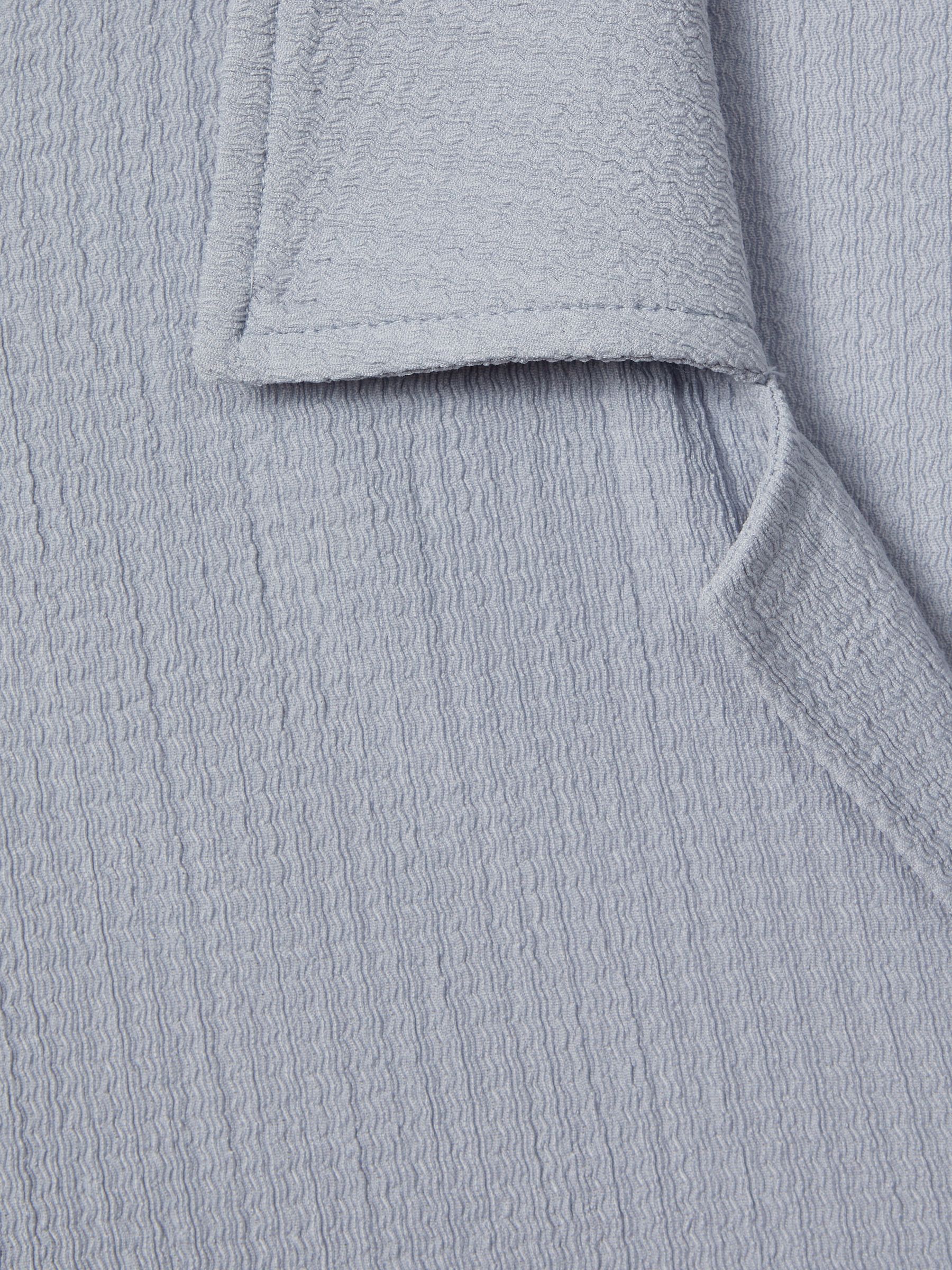 Textured Crepe Cuban Collar Shirt in Porcelain Blue - Image 6 of 6