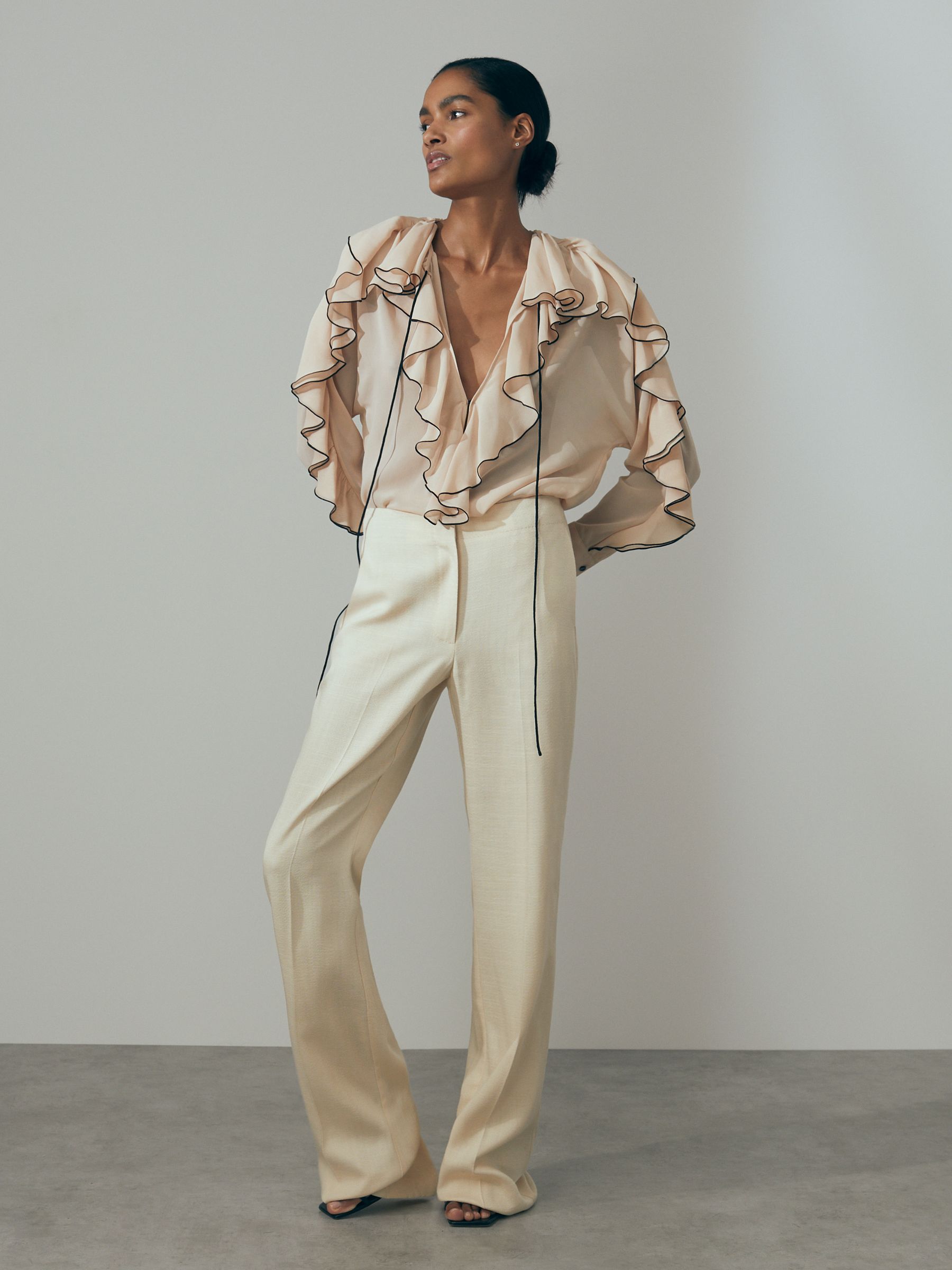 Atelier Silk Ruffle Blouse in Blush - Image 4 of 6