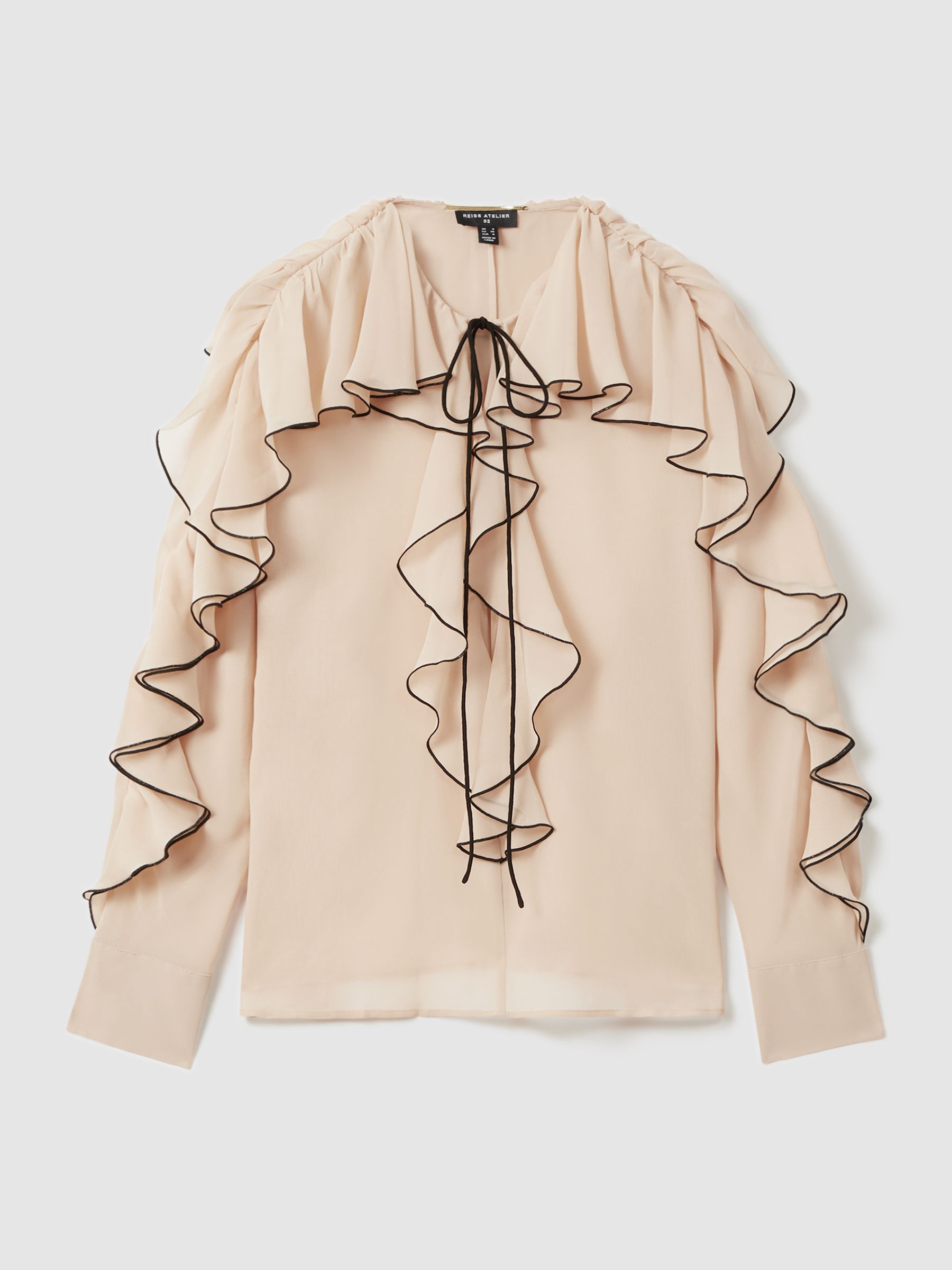 Atelier Silk Ruffle Blouse in Blush - Image 6 of 6
