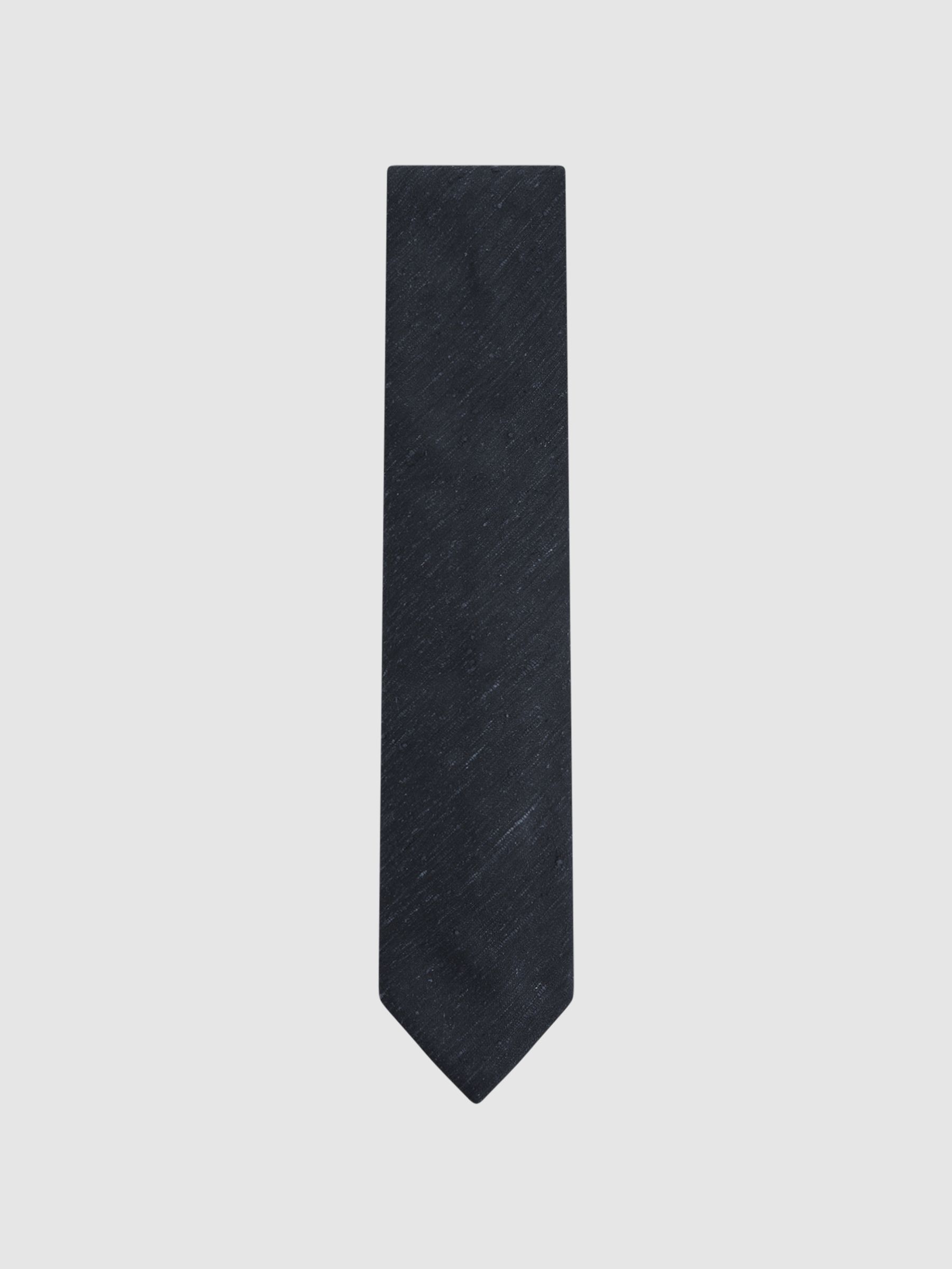 Textured Silk Blend Tie in Indigo - Image 1 of 5 Textured Silk Blend Tie in Indigo - Image 1 of 5