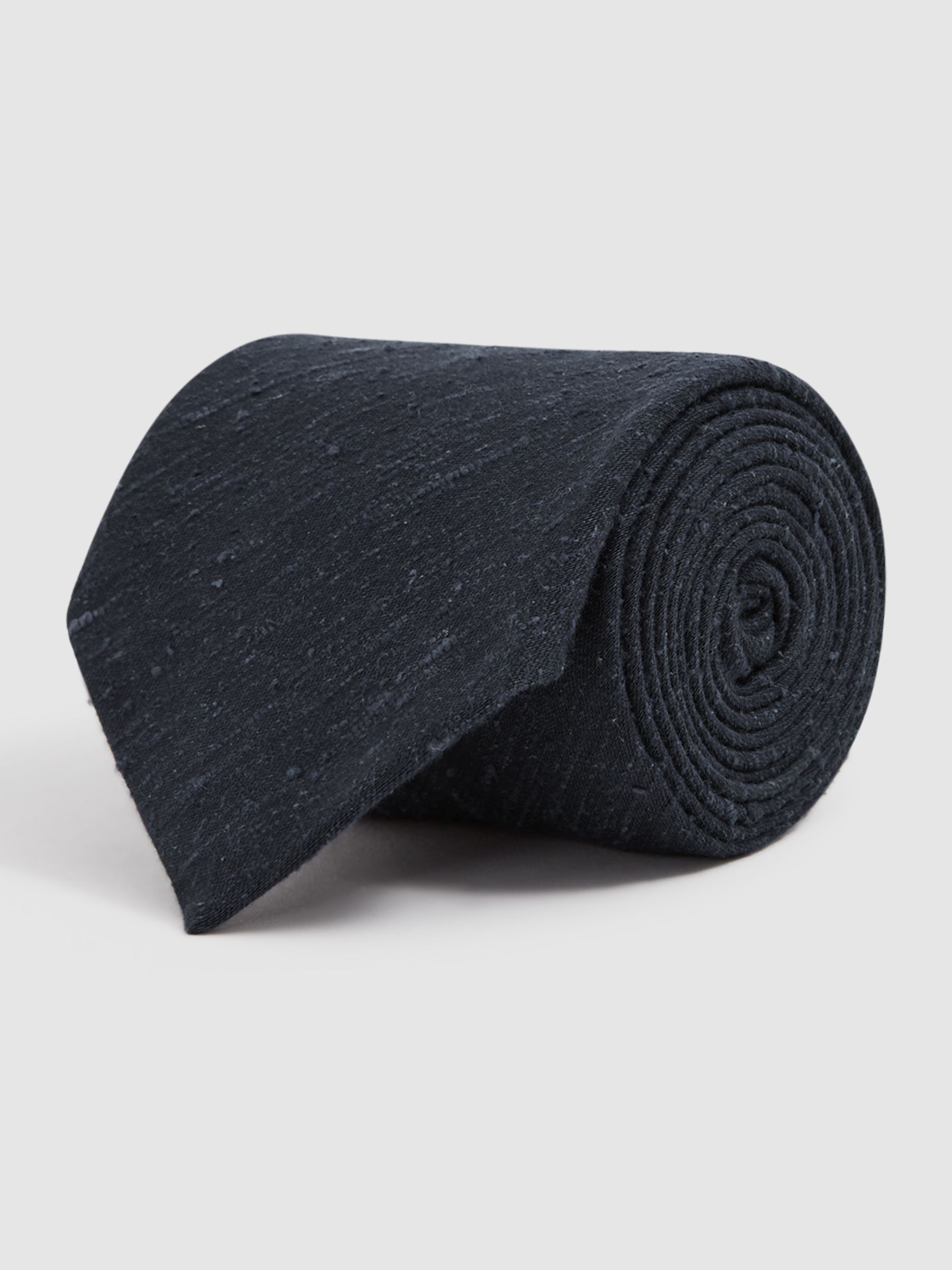 Textured Silk Blend Tie in Indigo - Image 3 of 5