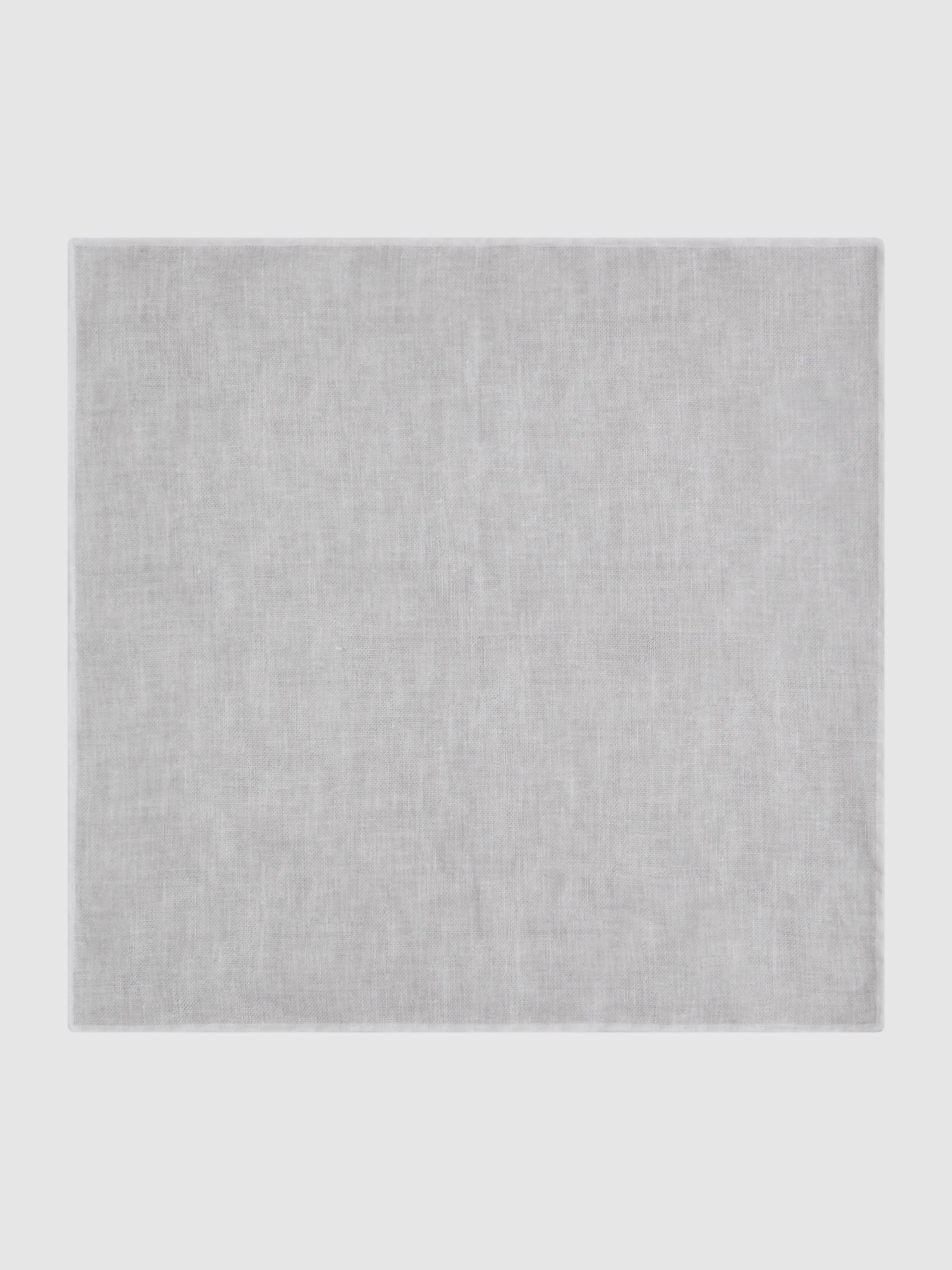 Linen Contrast Trim Pocket Square in Soft Ice - Image 4 of 5