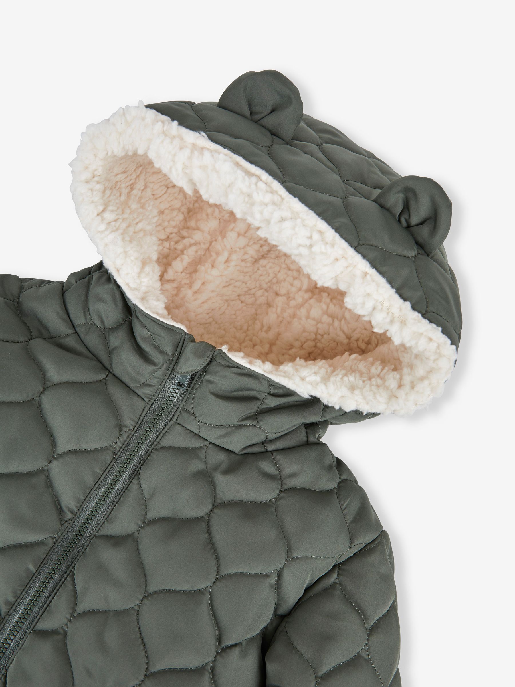 Khaki Quilted Puffer Jacket - Image 2 of 9