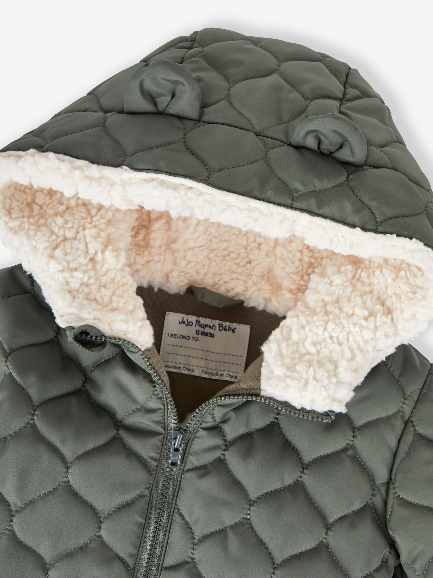 Khaki Quilted Puffer Jacket - Image 3 of 9