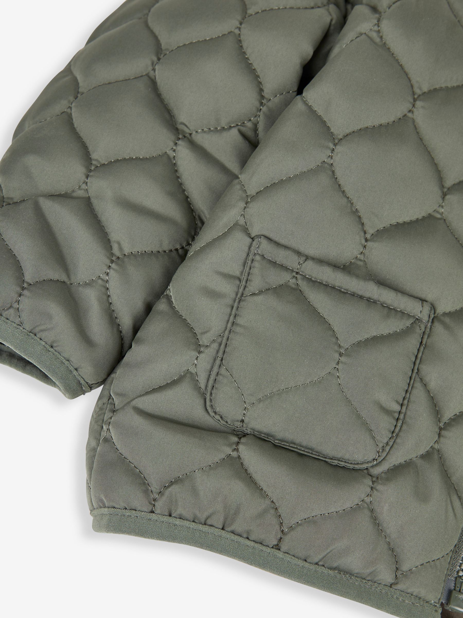 Khaki Quilted Puffer Jacket - Image 4 of 9