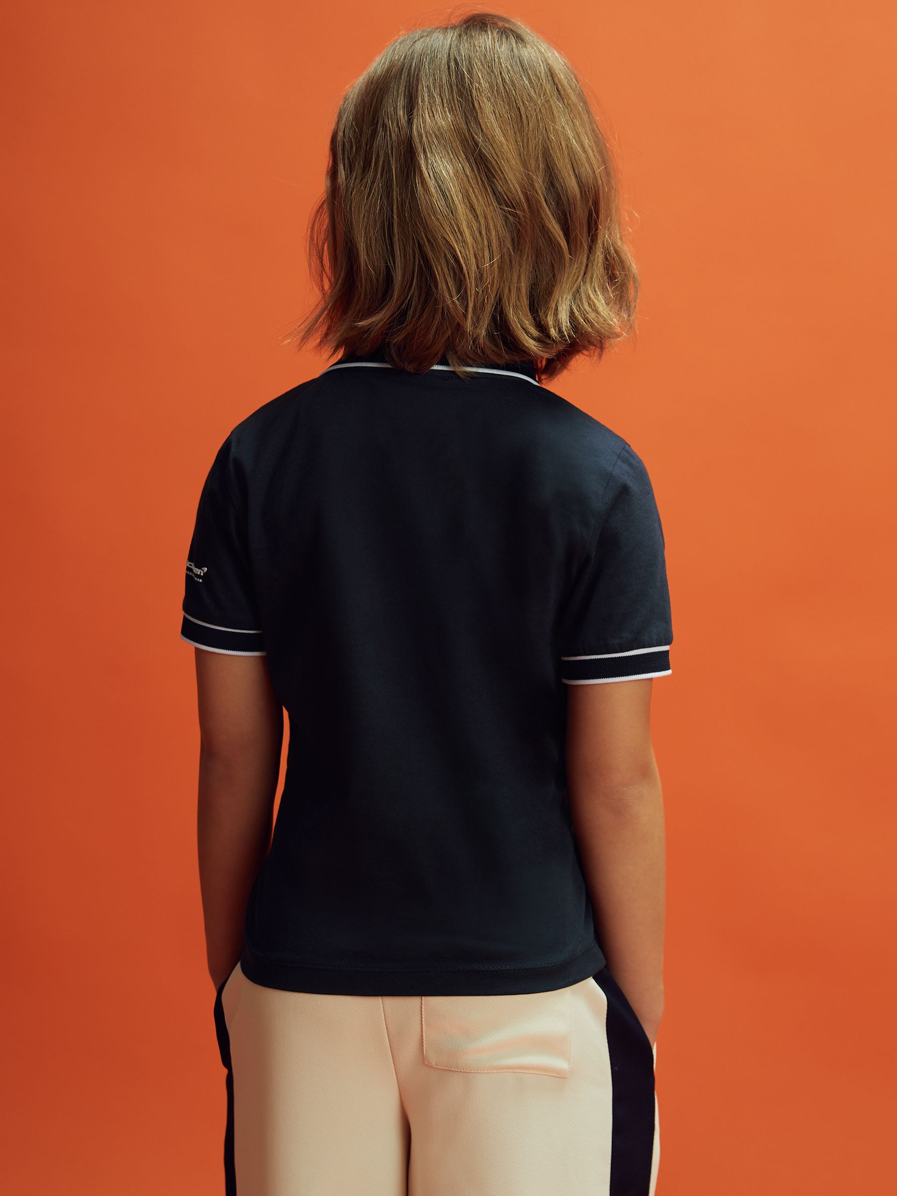 13-14 yrs McLaren F1 Mercerised Cotton Polo Shirt in Navy - Image 10 of 12