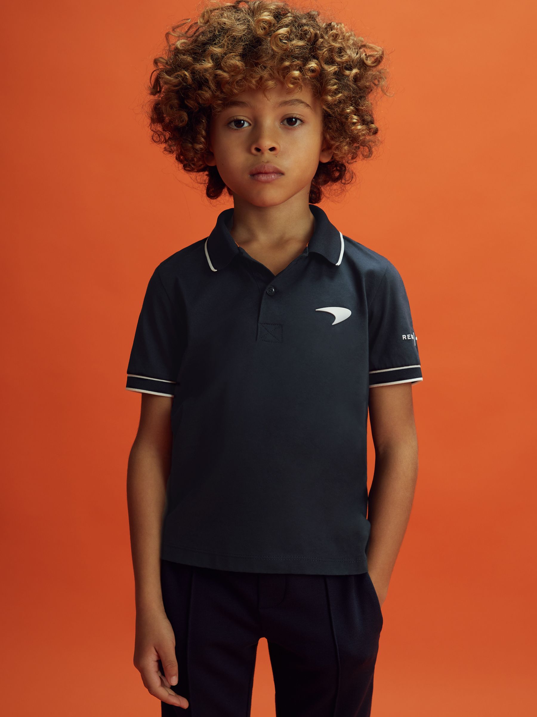 13-14 yrs McLaren F1 Mercerised Cotton Polo Shirt in Navy - Image 3 of 12