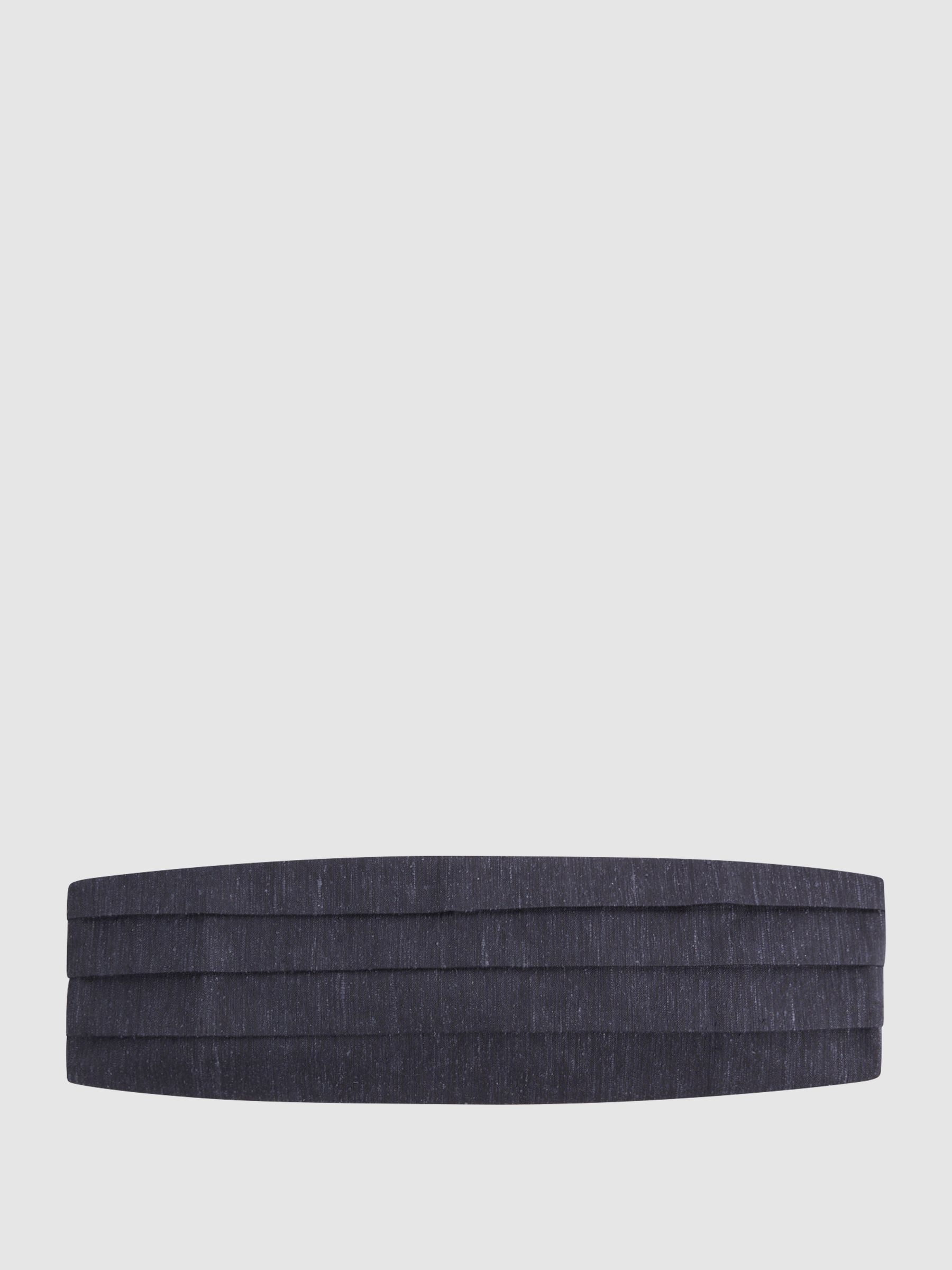 Silk Blend Pleated Cummerbund in Navy - Image 1 of 4