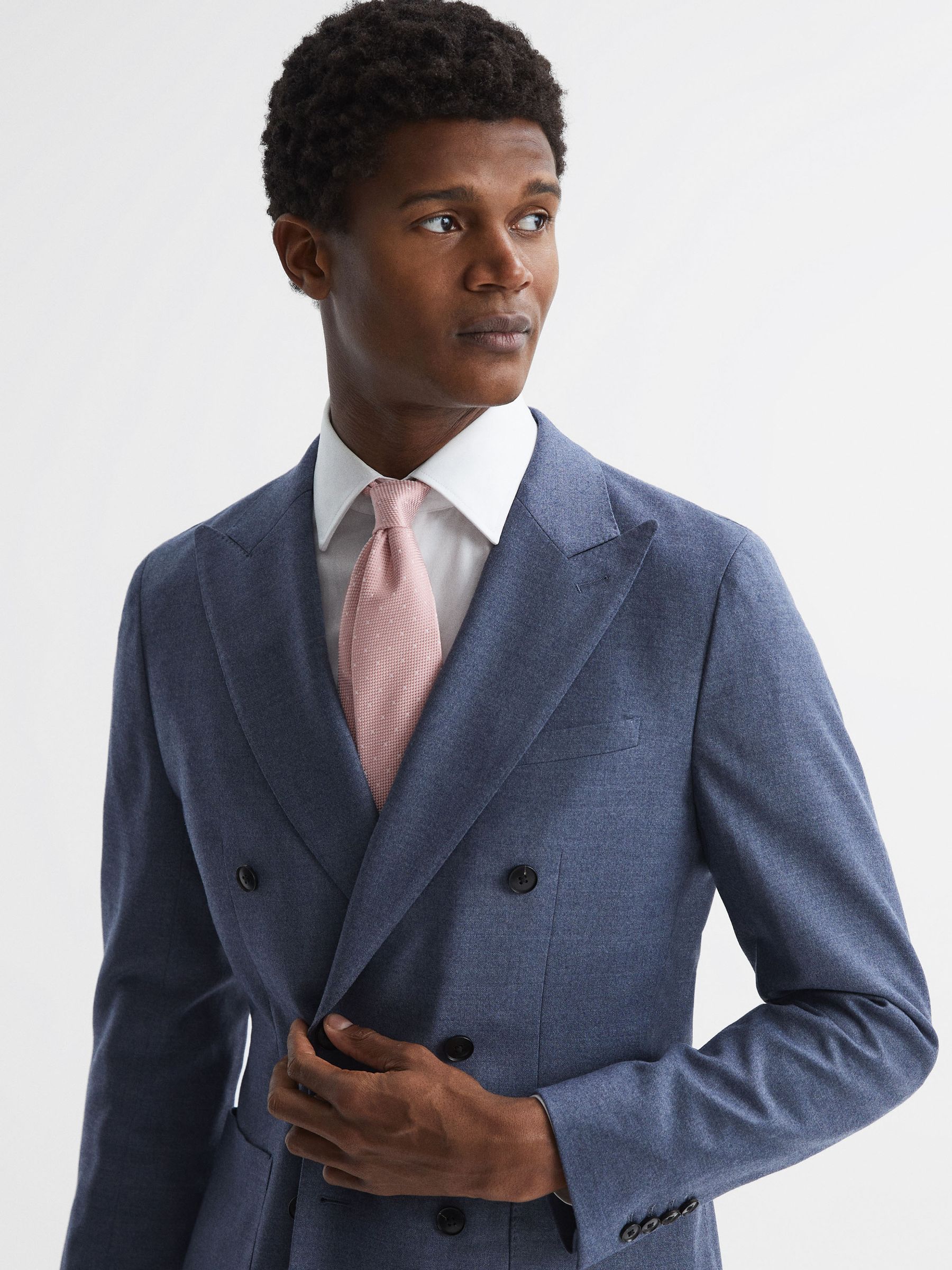 Silk Polka Dot Tie in Soft Pink - Image 2 of 5