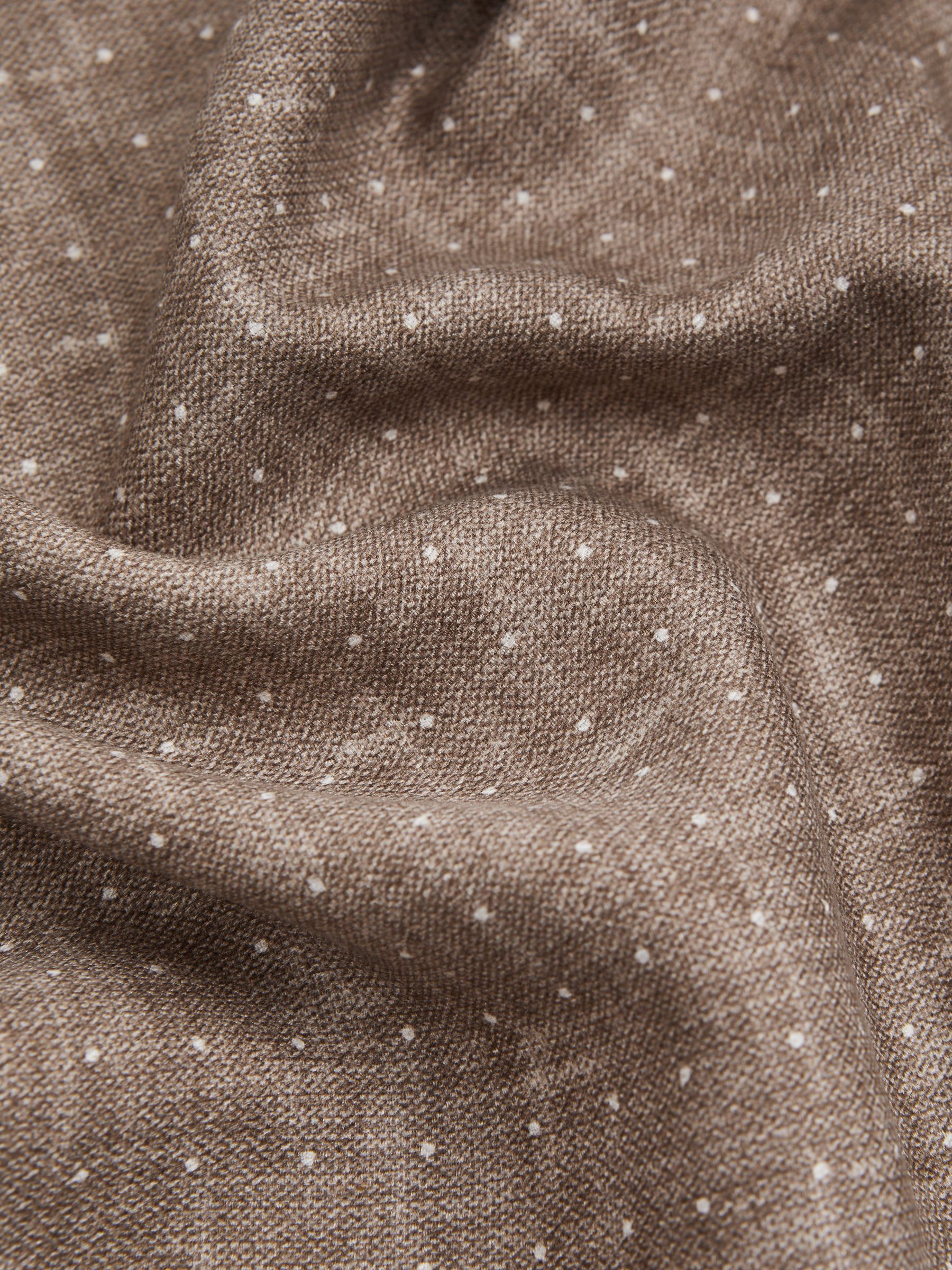 Silk Reversible Pocket Square in Brown Melange - Image 3 of 7