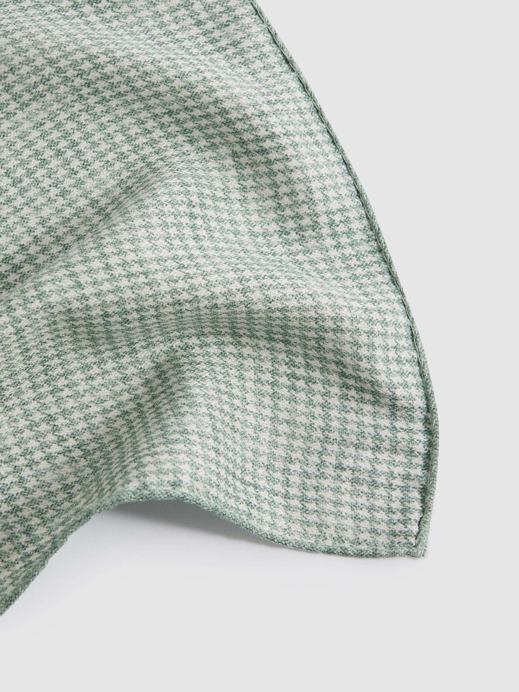 Silk Reversible Pocket Square in Pistachio Melange - Image 4 of 7