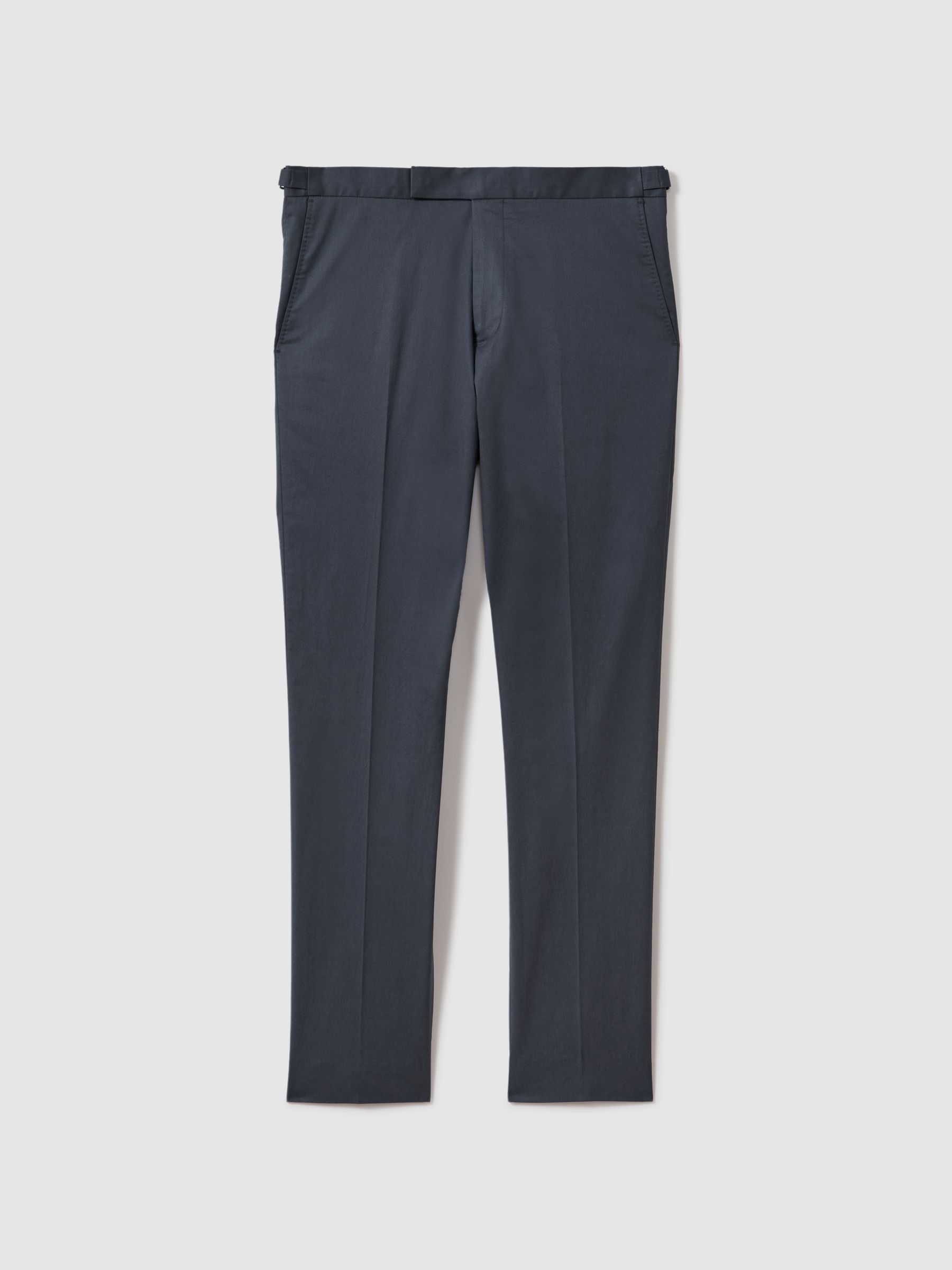 Slim Fit Cotton Blend Adjuster Trousers in Airforce Blue - Image 2 of 6