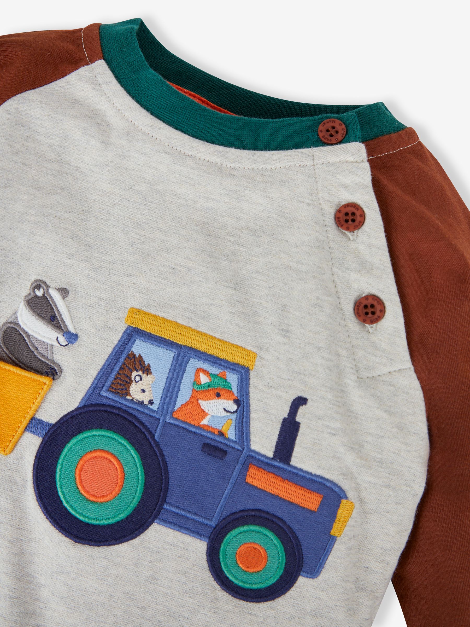 Toffee Tractor Appliqué With Pet In Pocket Top - Image 3 of 4