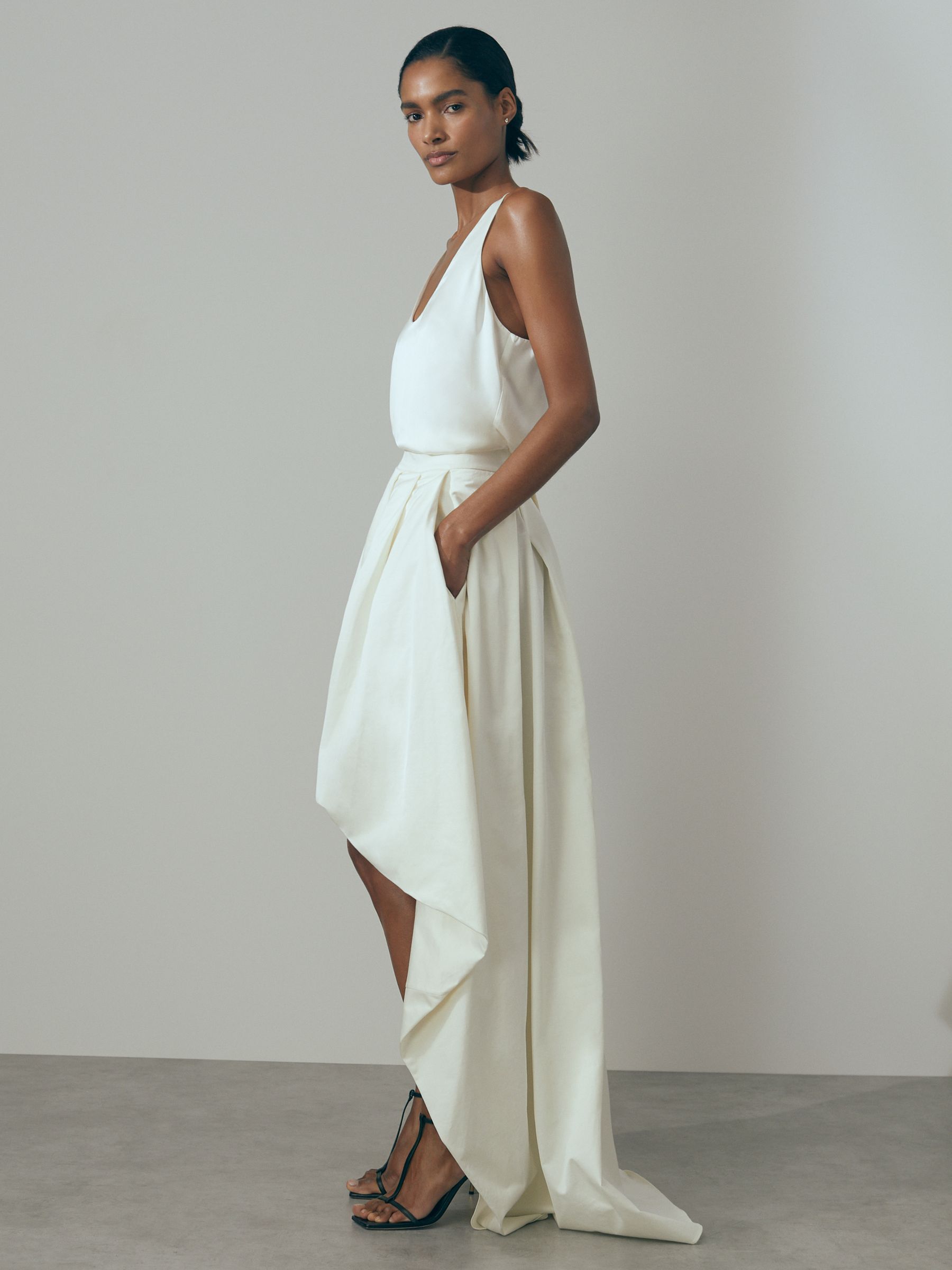 Atelier High-Low Bridal Skirt in Ivory - Image 3 of 6