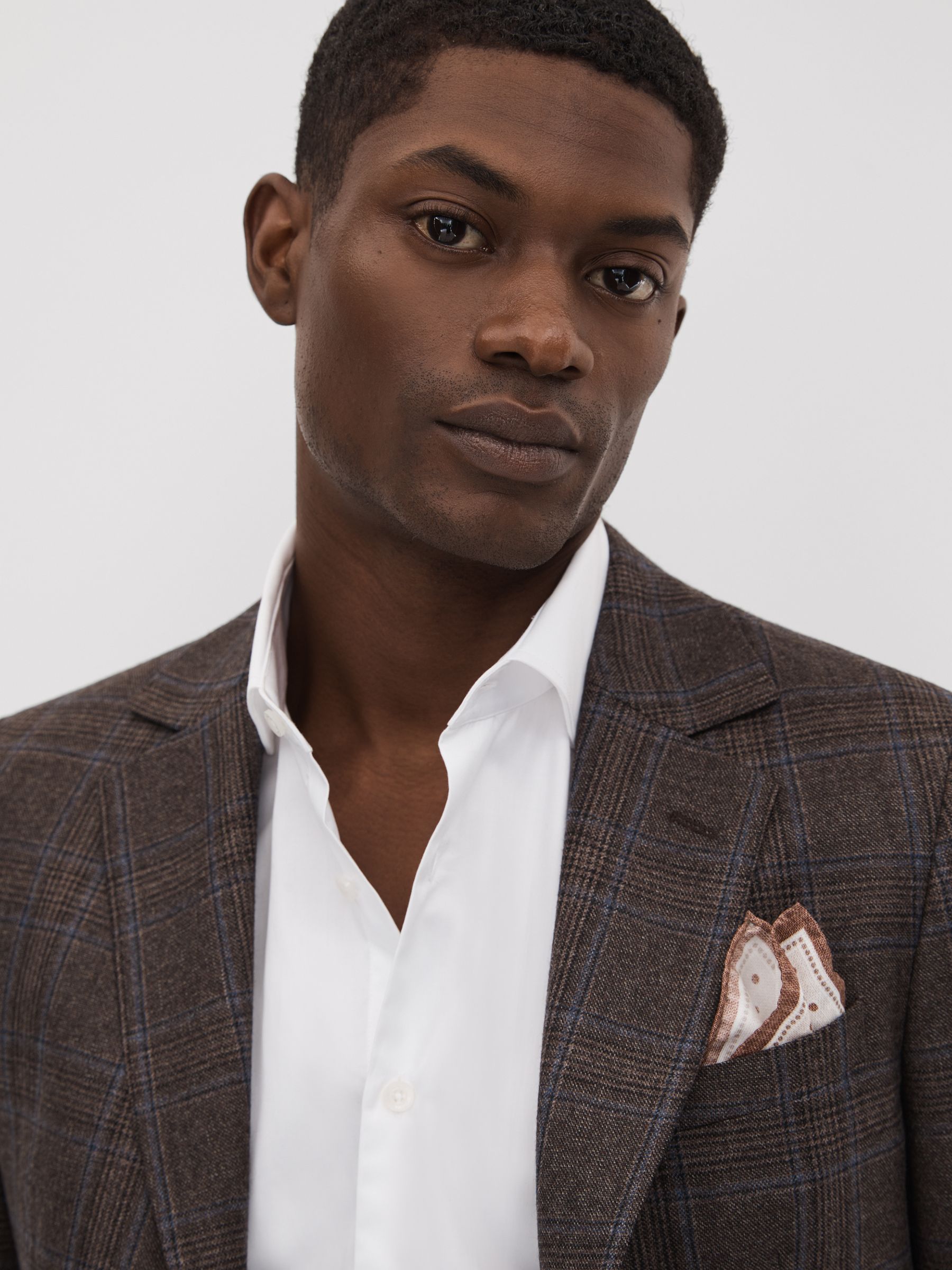 Silk Polka Dot Pocket Square in Oatmeal Melange - Image 2 of 5