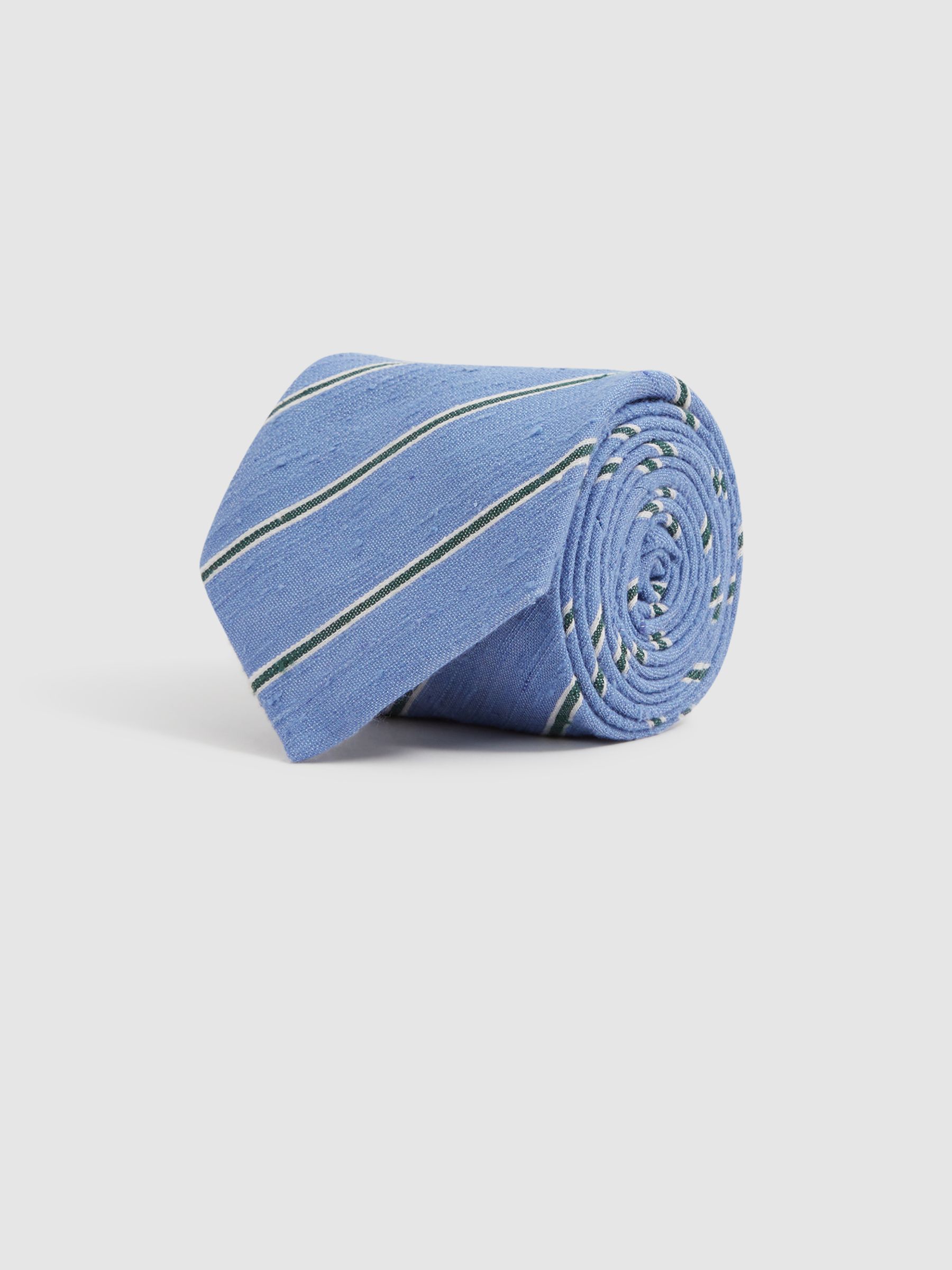 Silk Blend Textured Tie in Sky Blue - Image 3 of 5