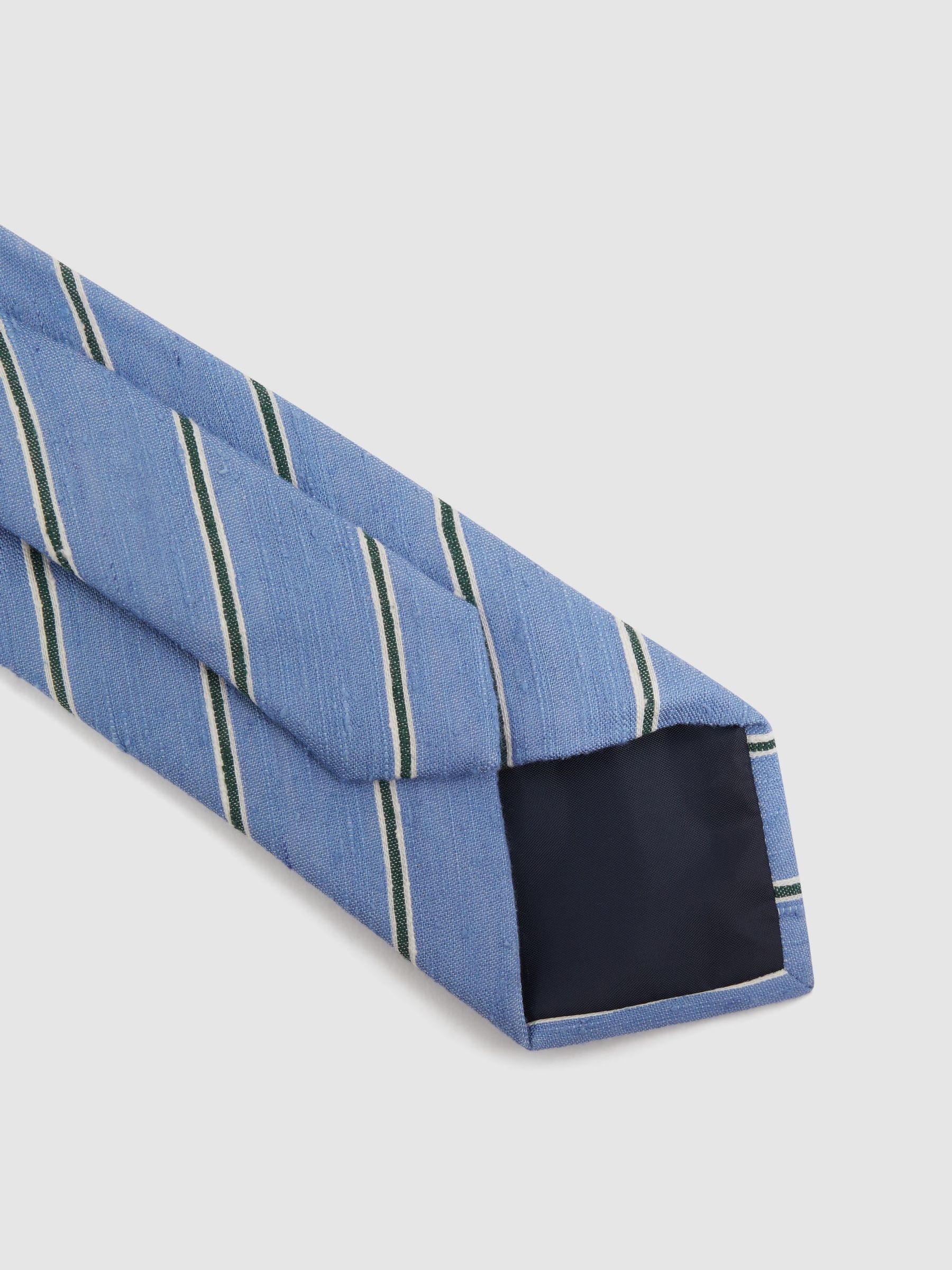 Silk Blend Textured Tie in Sky Blue - Image 4 of 5