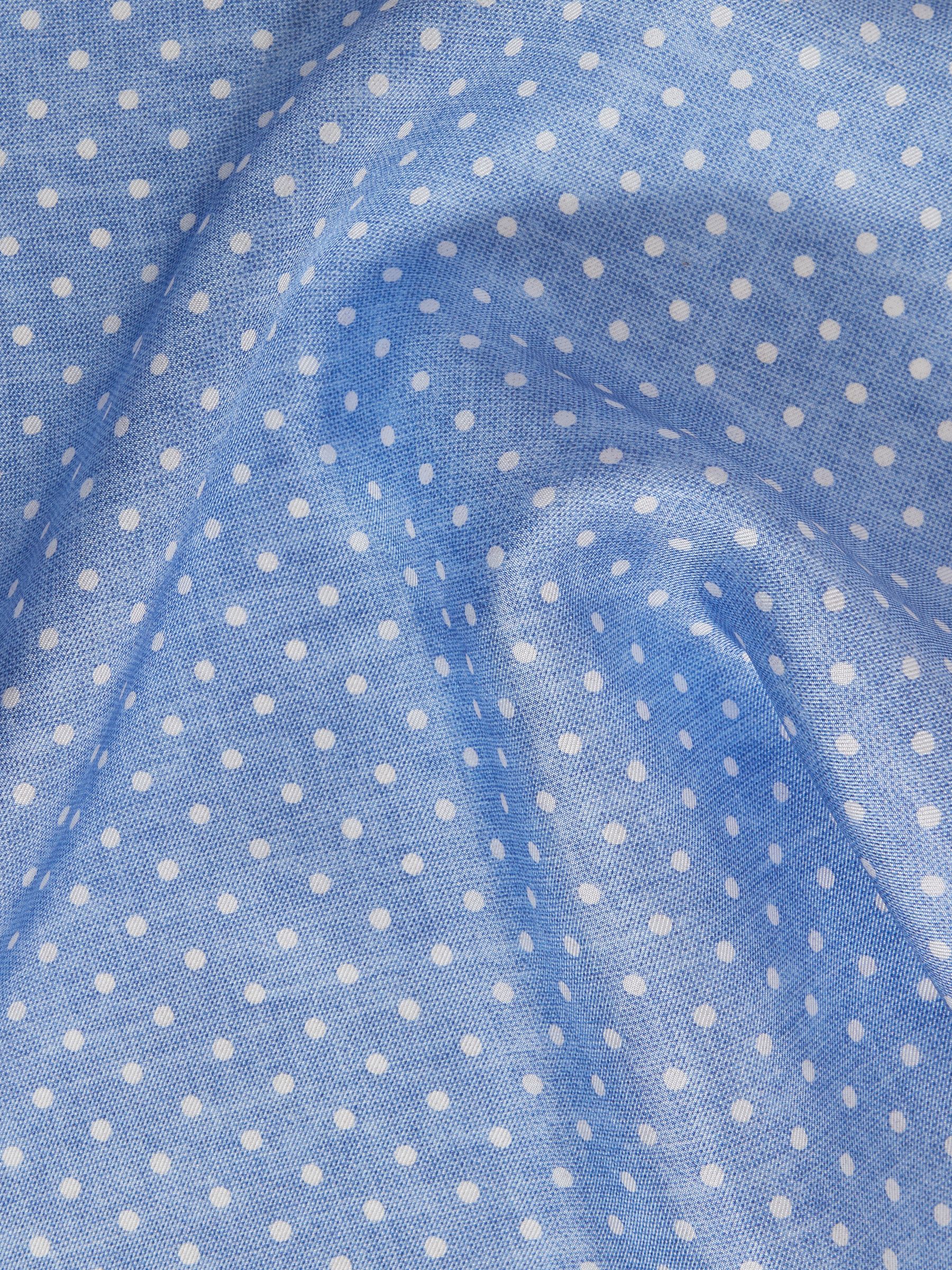 Silk Polka Dot Pocket Square in Sky Blue - Image 5 of 5