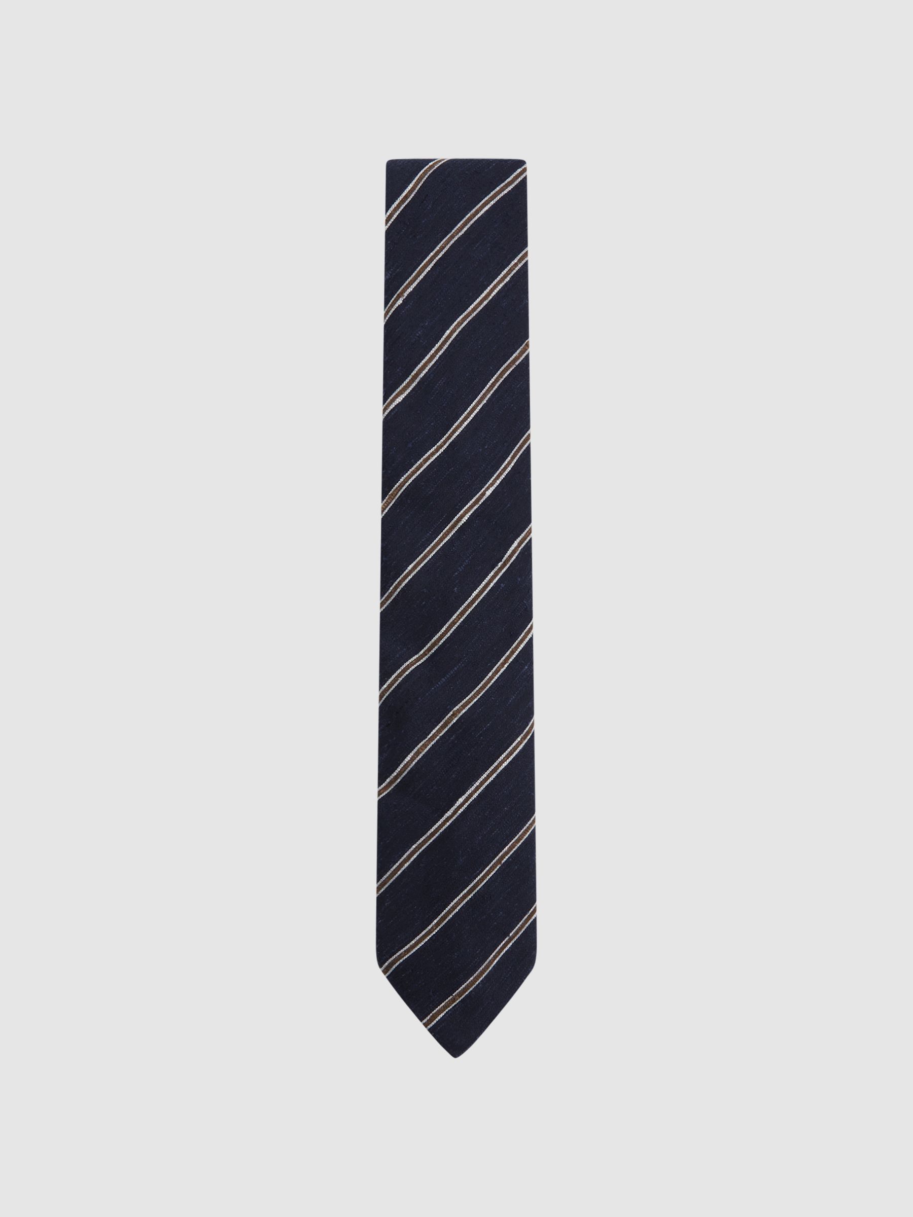Silk Blend Textured Tie in Navy - Image 1 of 5 Silk Blend Textured Tie in Navy - Image 1 of 5