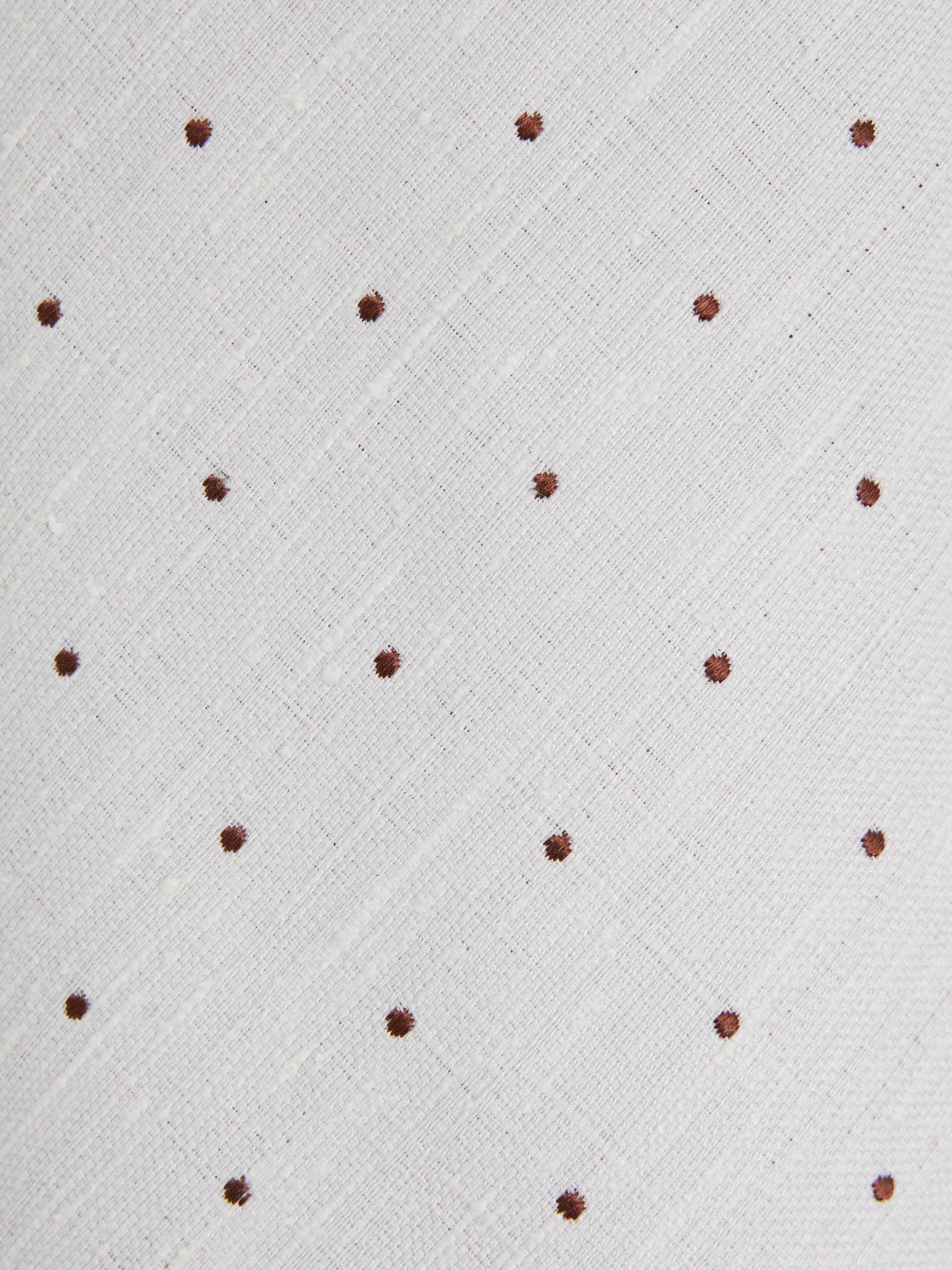 Silk Blend Textured Polka Dot Tie in Cream - Image 7 of 7