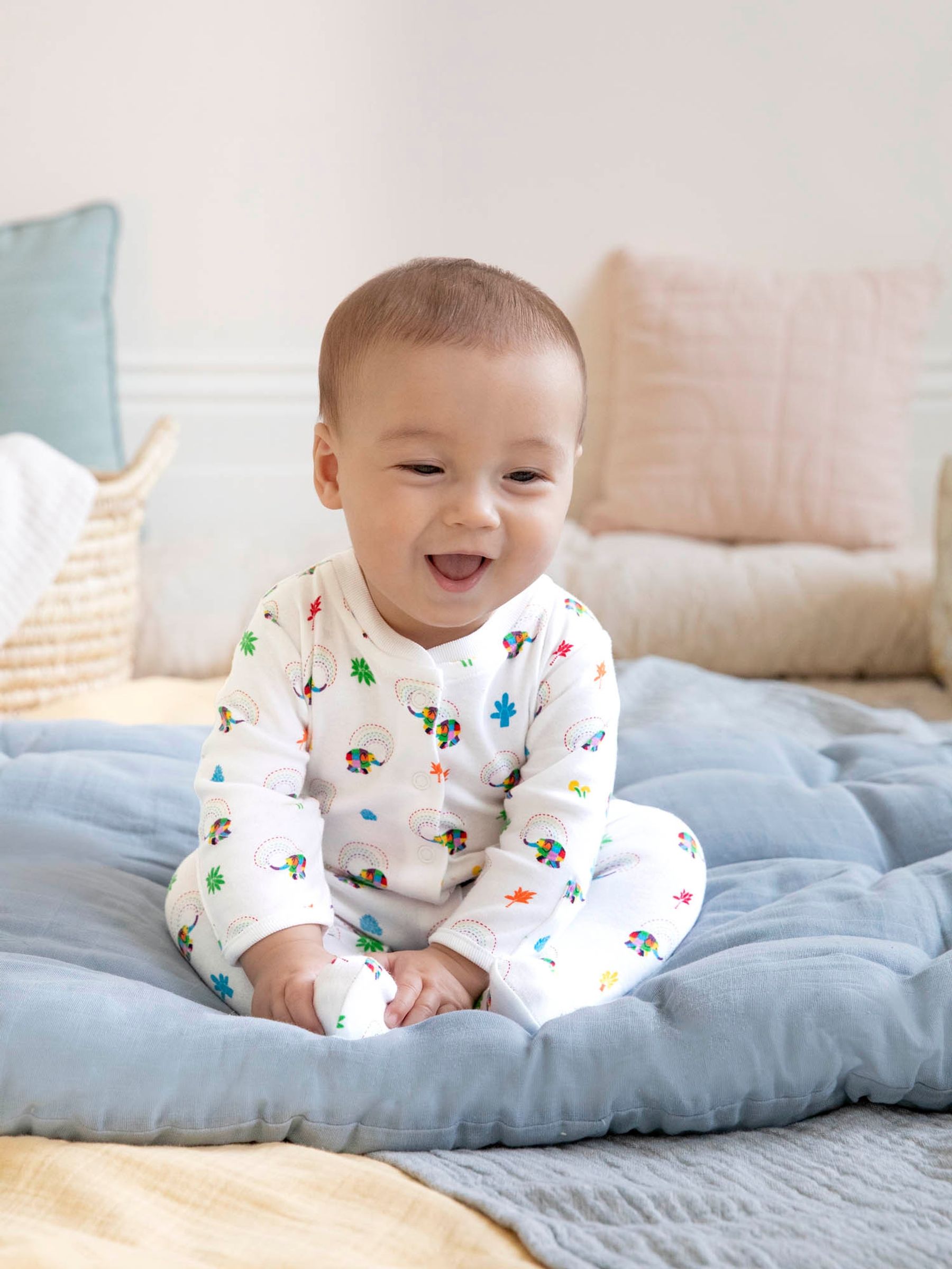 White Elmer Print Sleepsuit - Image 4 of 6