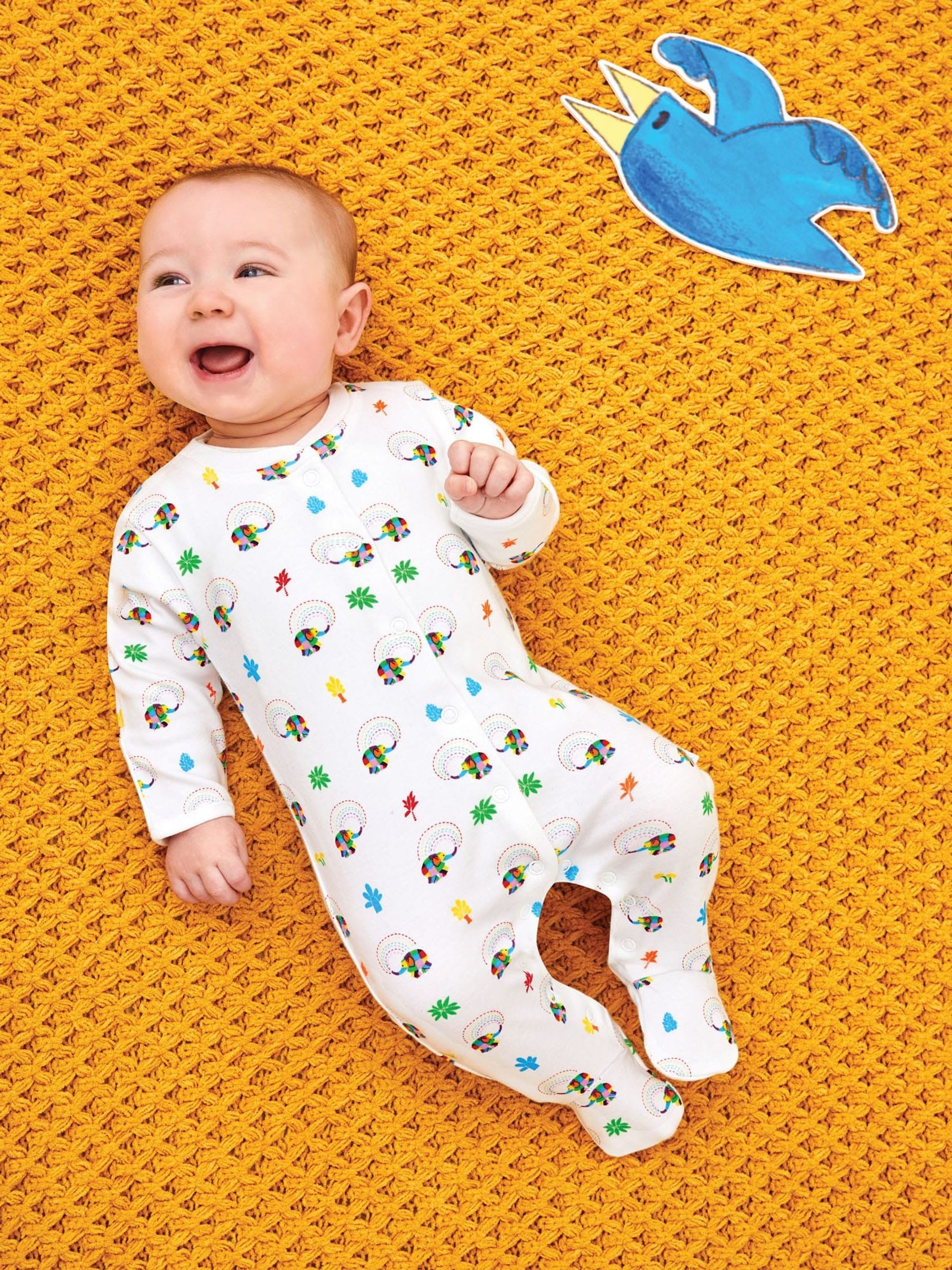 White Elmer Print Sleepsuit - Image 6 of 6