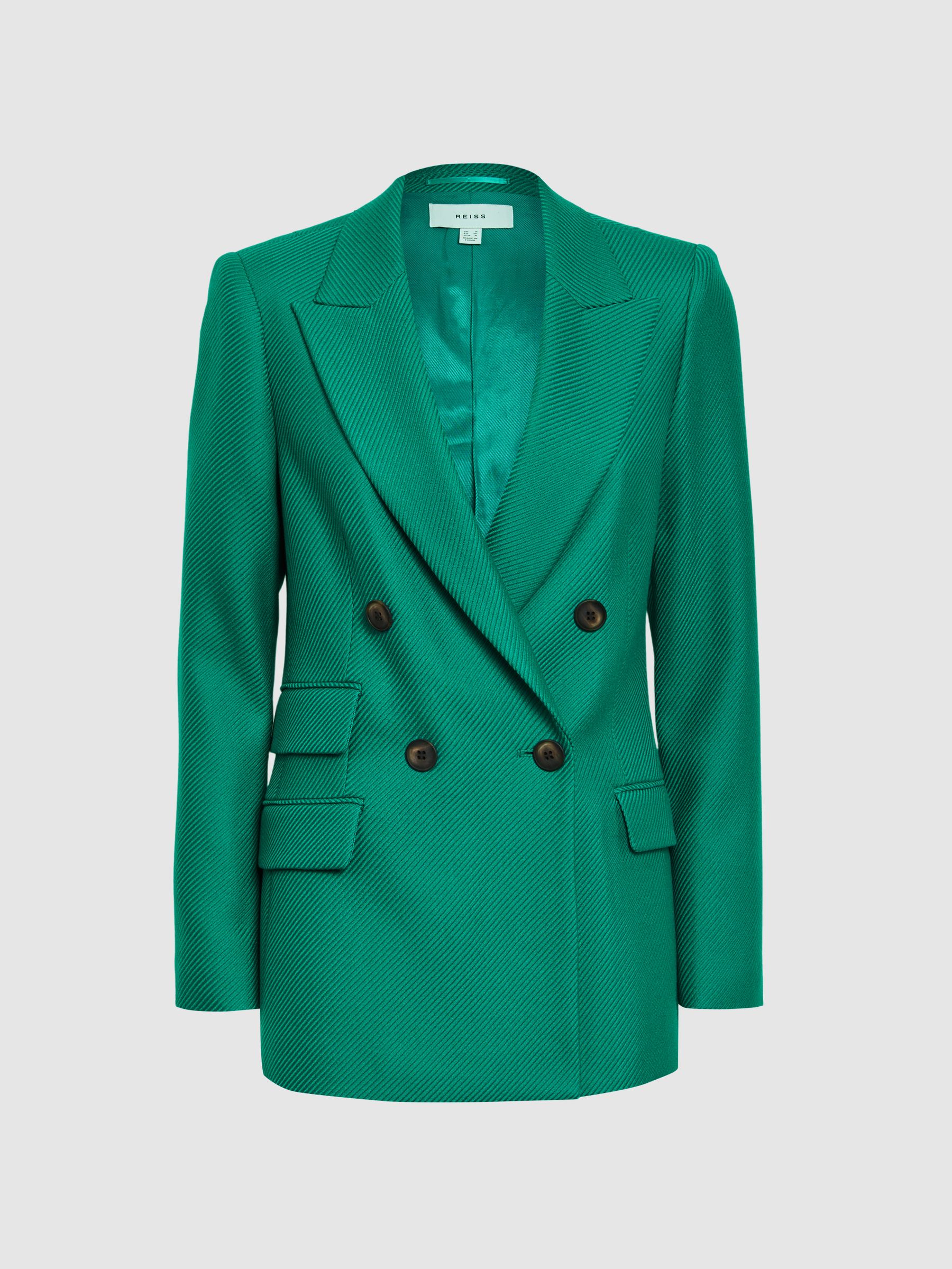 Single Breasted Twill Blazer in Green - Image 2 of 5
