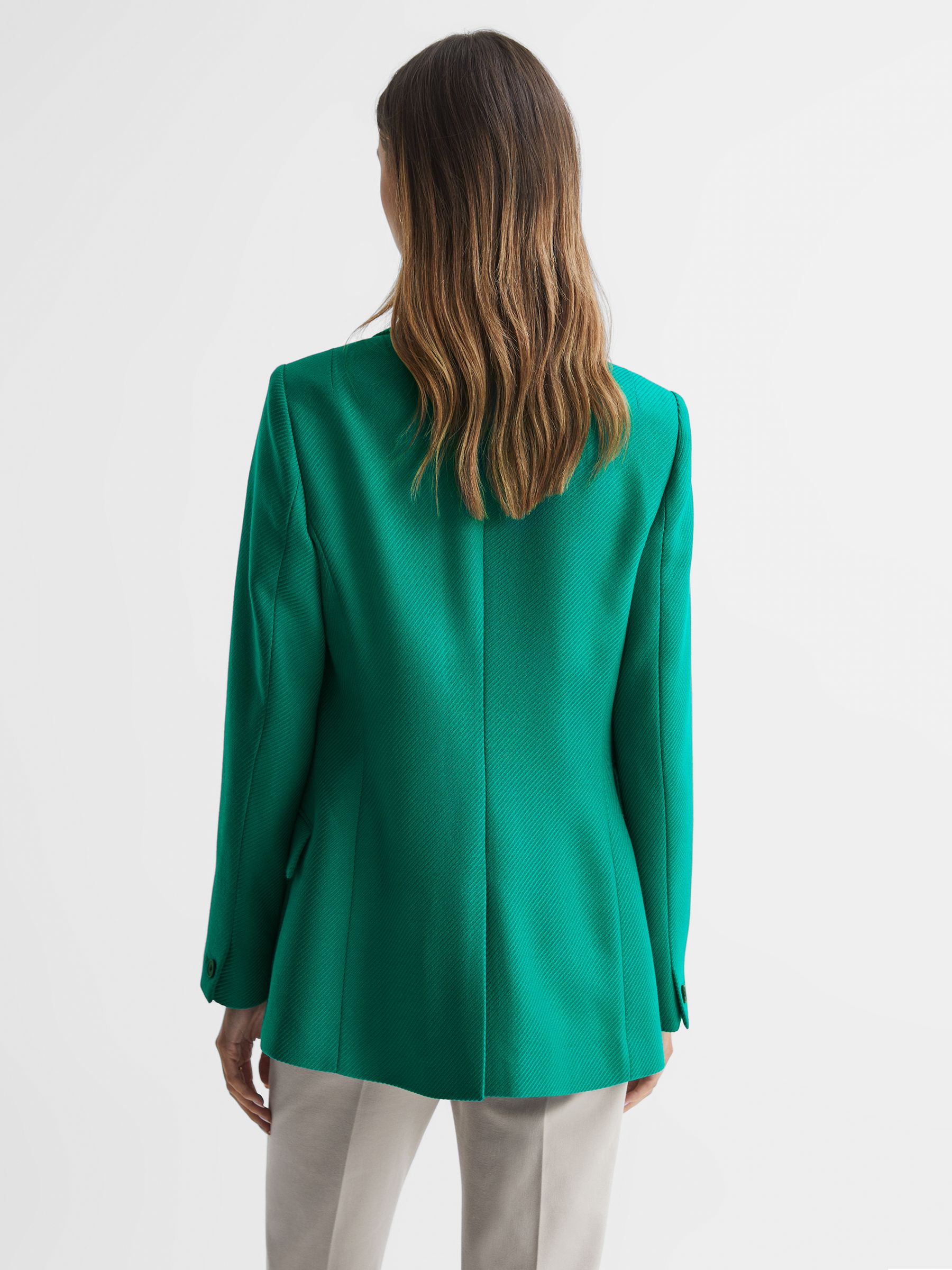 Single Breasted Twill Blazer in Green - Image 5 of 5