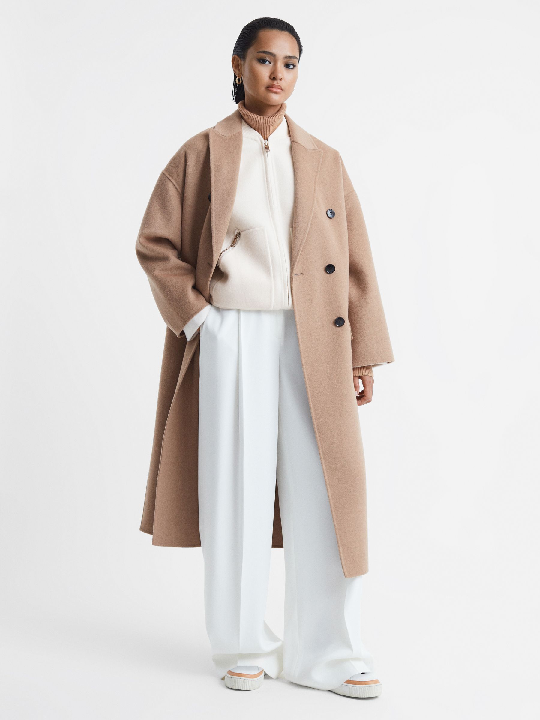 Relaxed Blindseam Bomber Jacket in Cream - Image 4 of 7